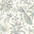 Peacock Toile fabric in green and plum color - pattern number AT57829 - by Anna French in the Bristol collection