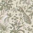 Peacock Toile fabric in green on natural color - pattern number AT57832 - by Anna French in the Bristol collection
