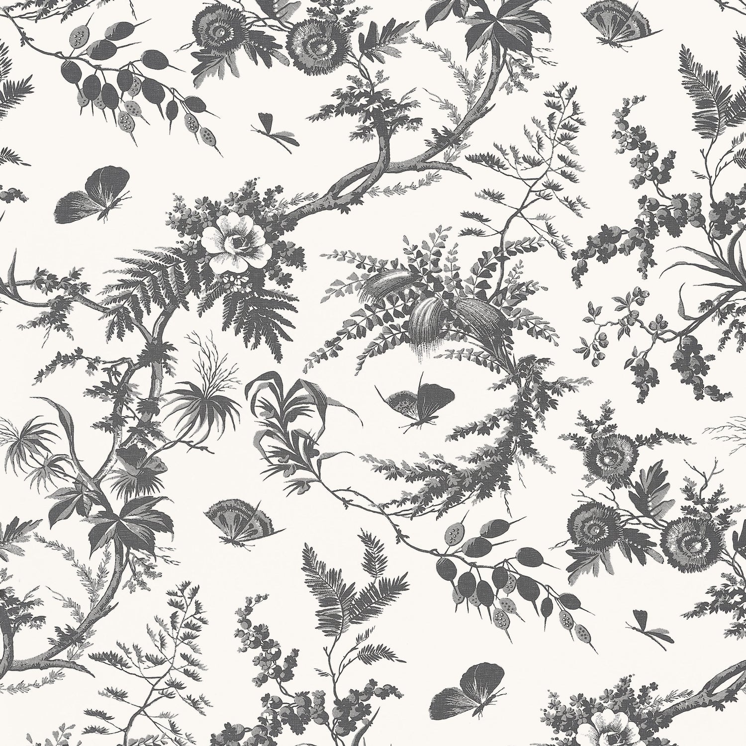 Newlands Toile fabric in black color - pattern number AT57838 - by Anna French in the Bristol collection