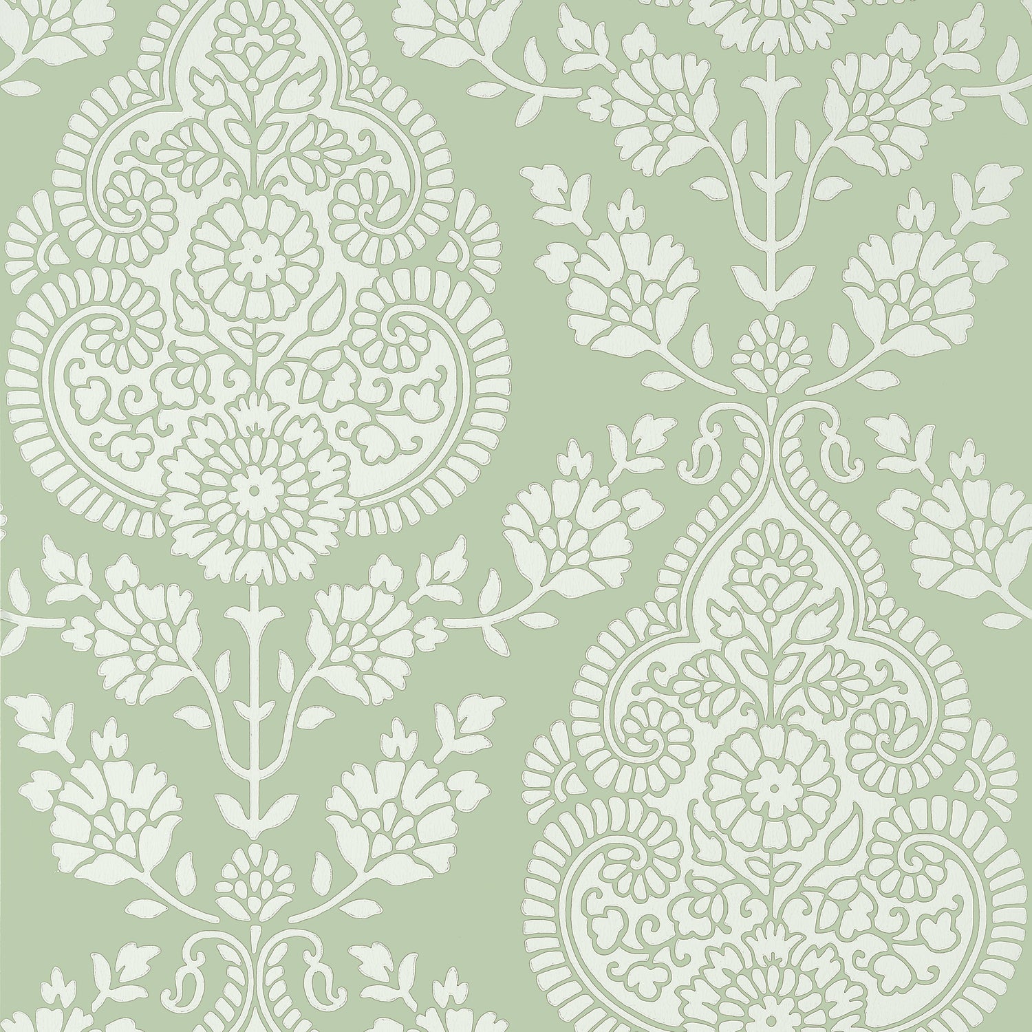 Balmuccia Damask fabric in soft green color - pattern number AT57867 - by Anna French in the Bristol collection
