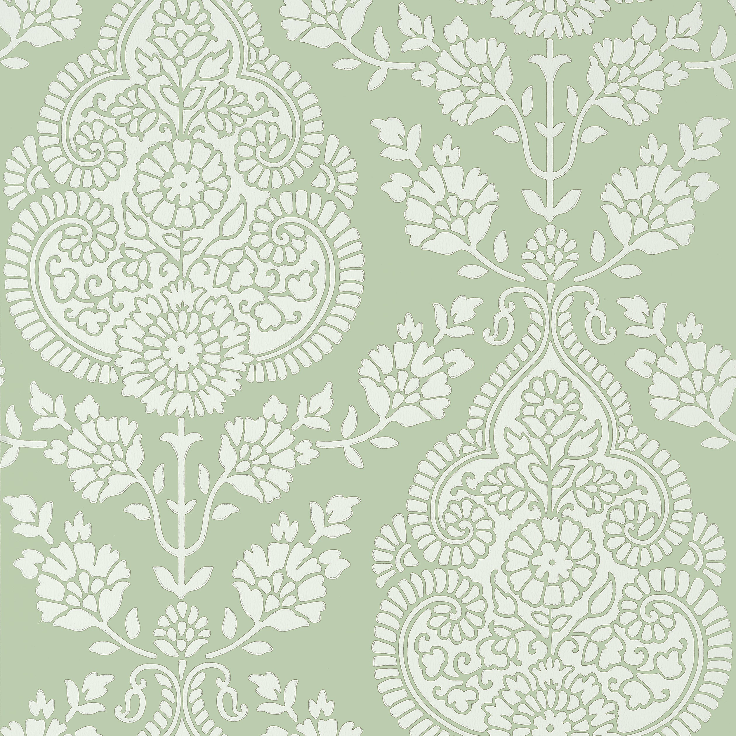 Balmuccia Damask fabric in soft green color - pattern number AT57867 - by Anna French in the Bristol collection