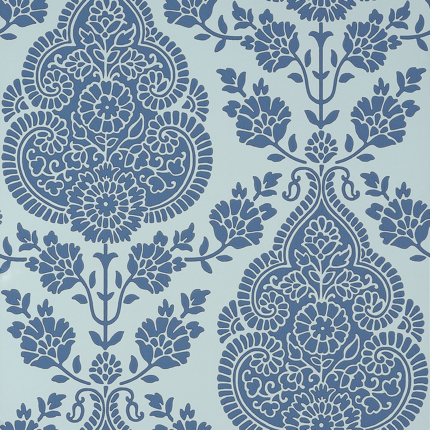 Balmuccia Damask fabric in blue color - pattern number AT57868 - by Anna French in the Bristol collection