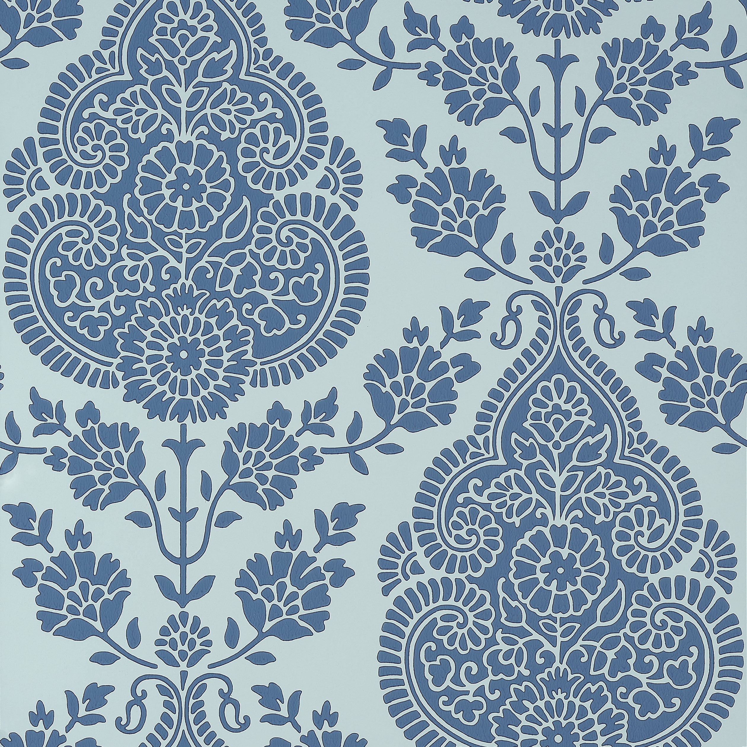 Balmuccia Damask fabric in blue color - pattern number AT57868 - by Anna French in the Bristol collection