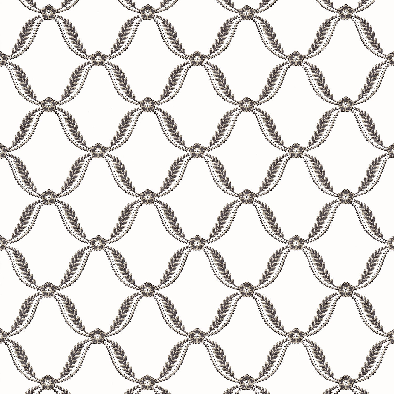 Tate Trellis wallpaper in black color - pattern number AT57883 - by Anna French in the Bristol collection