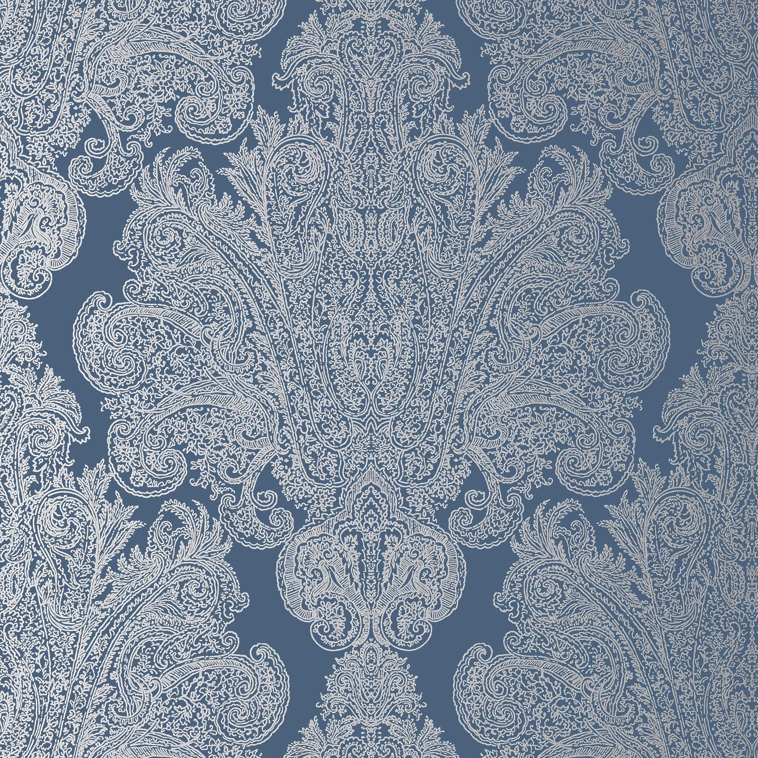Auburn wallpaper in metallic silver on navy color - pattern number AT6105 - by Anna French in the Serenade collection