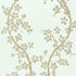 St Albans Grove wallpaper in metallic pewter on aqua color - pattern number AT6154 - by Anna French in the Serenade collection