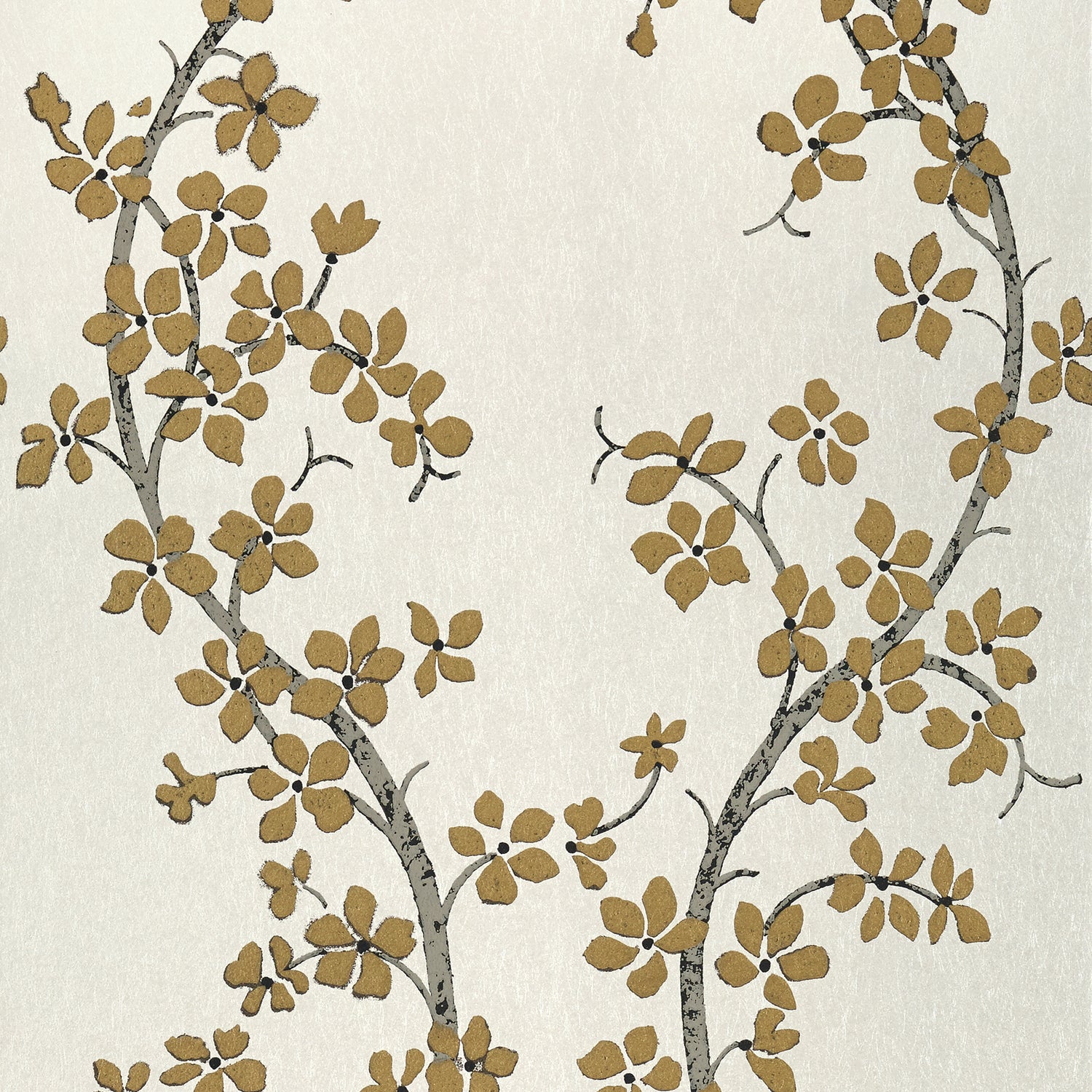 St Albans Grove wallpaper in metallic gold on pearl color - pattern number AT6157 - by Anna French in the Serenade collection