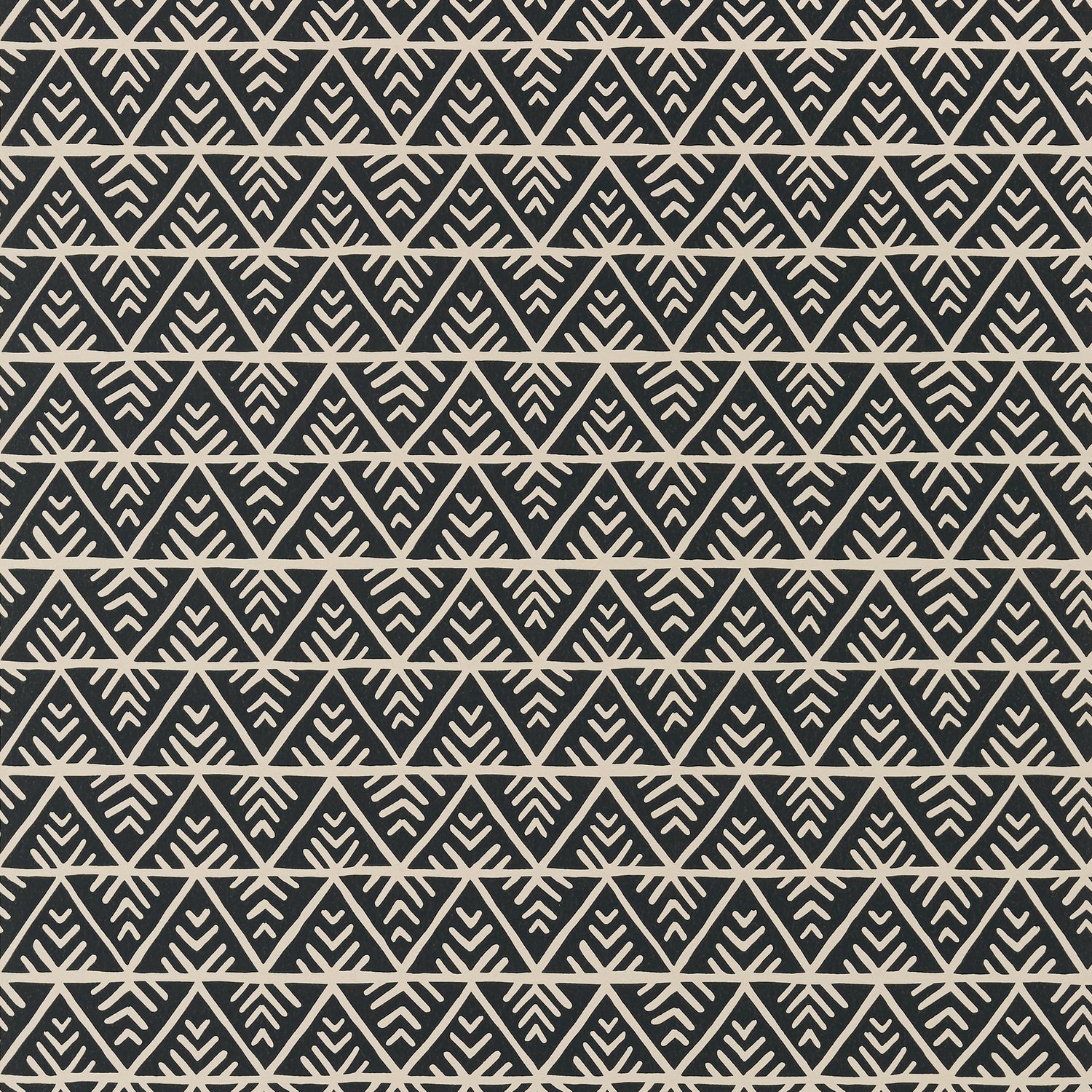 Jules fabric in black on flax color - pattern number AT78707 - by Anna French in the Palampore collection