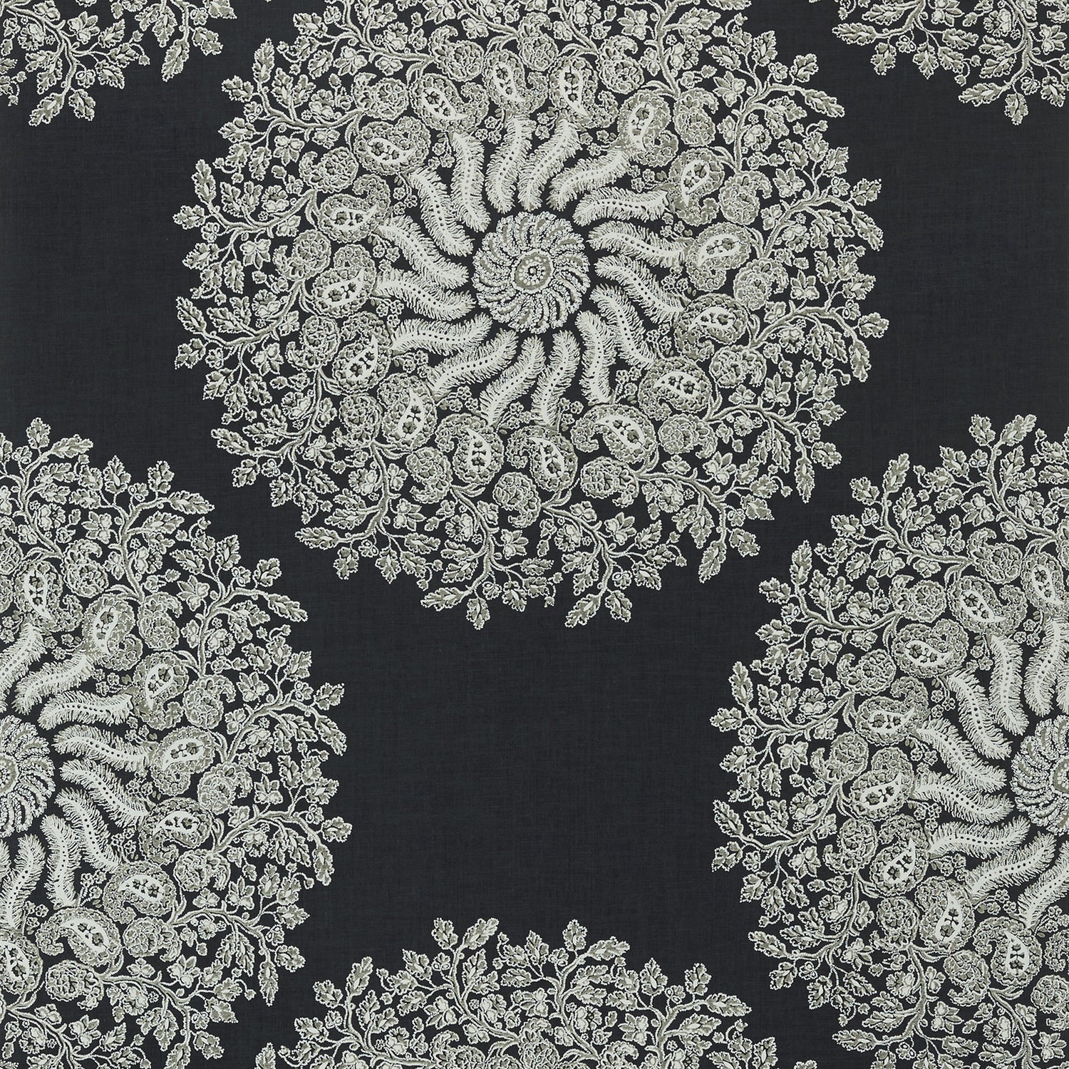 La Provence fabric in black color - pattern number AT78731 - by Anna French in the Palampore collection