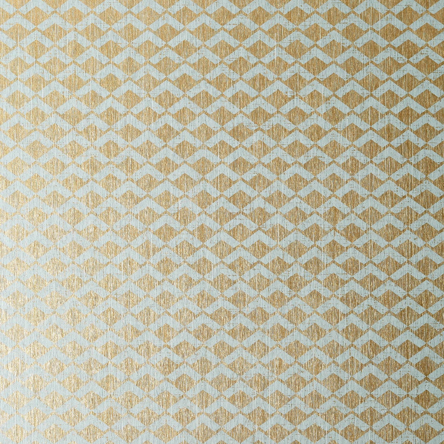 Cashiers fabric in aqua on metallic gold color - pattern number AT79111 - by Anna French in the Small Scale collection