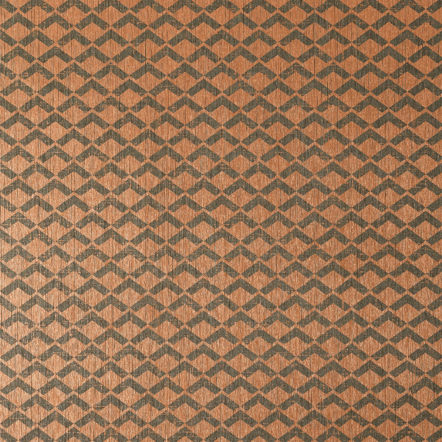 Cashiers fabric in charcoal and metallic copper color - pattern number AT79112 - by Anna French in the Small Scale collection