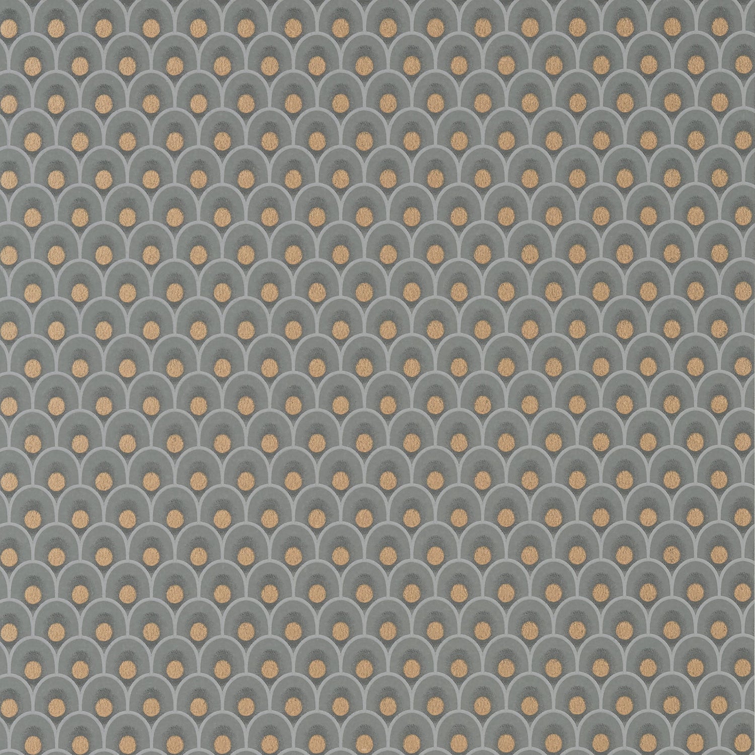Spencer wallpaper in metallic copper on charcoal color - pattern number AT79157 - by Anna French in the Small Scale collection