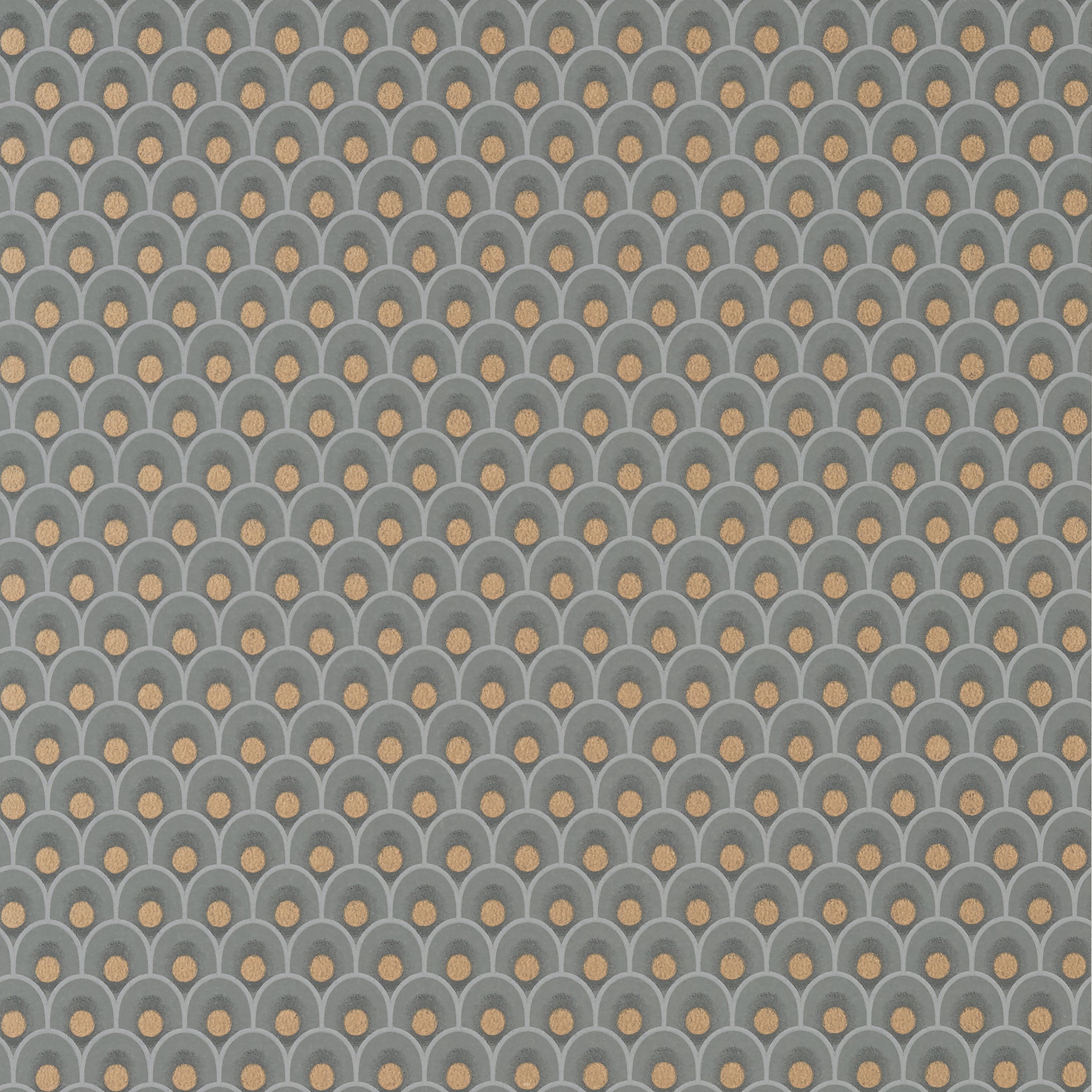 Spencer wallpaper in metallic copper on charcoal color - pattern number AT79157 - by Anna French in the Small Scale collection