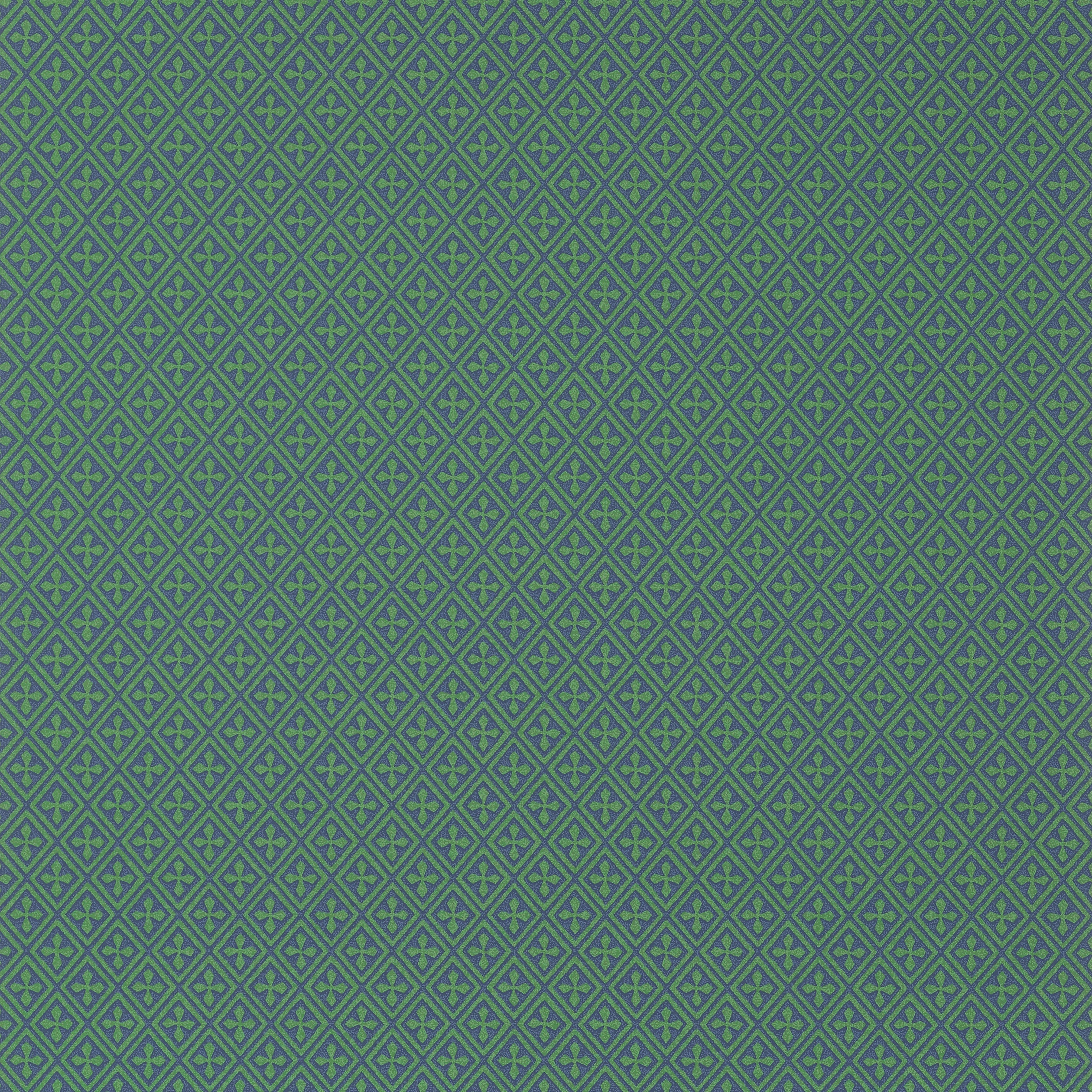 Arlen Trellis wallpaper in emerald and navy color - pattern number AT79181 - by Anna French in the Small Scale collection