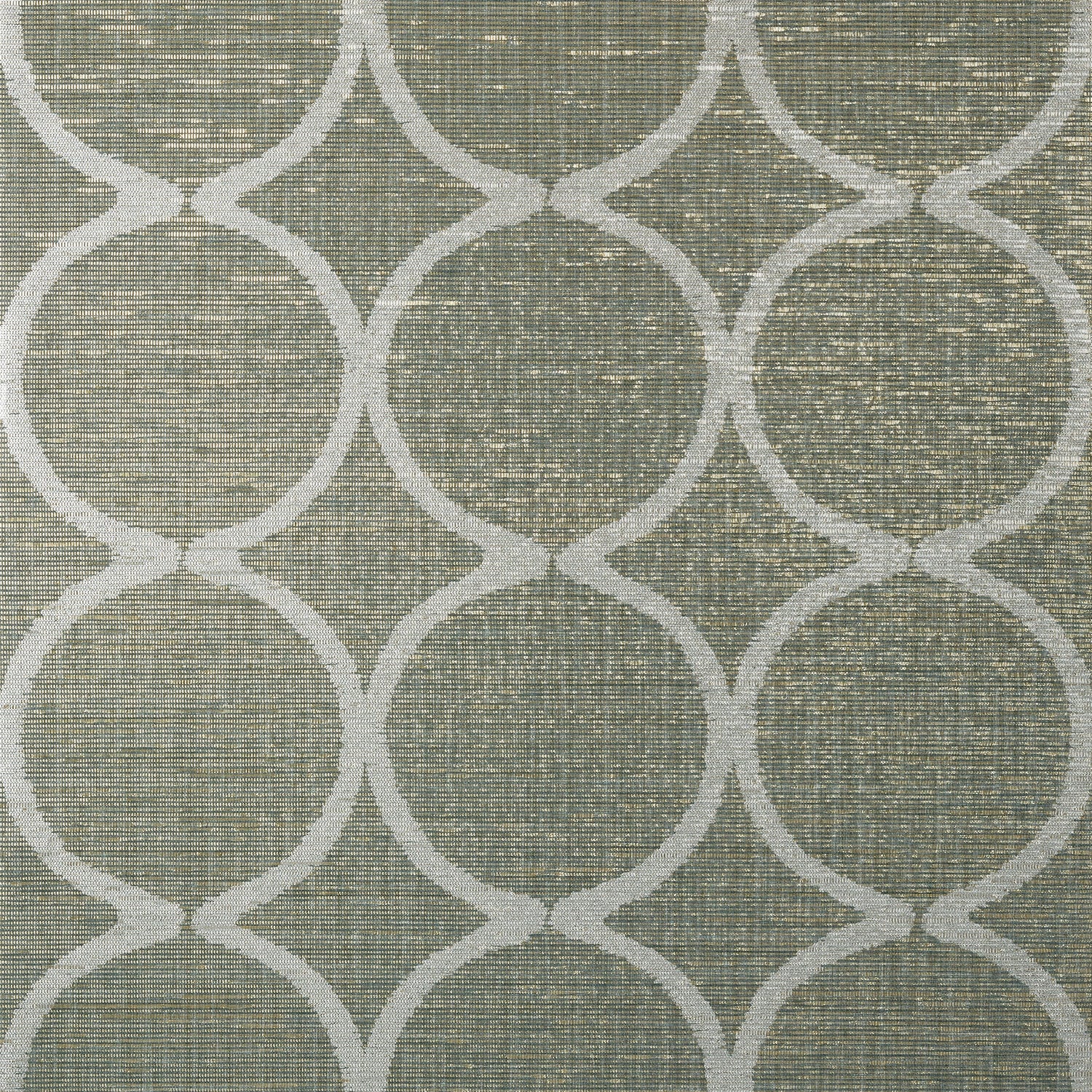 Watercourse fabric in metallic silver on aqua color - pattern number AT7948 - by Anna French in the Watermark collection