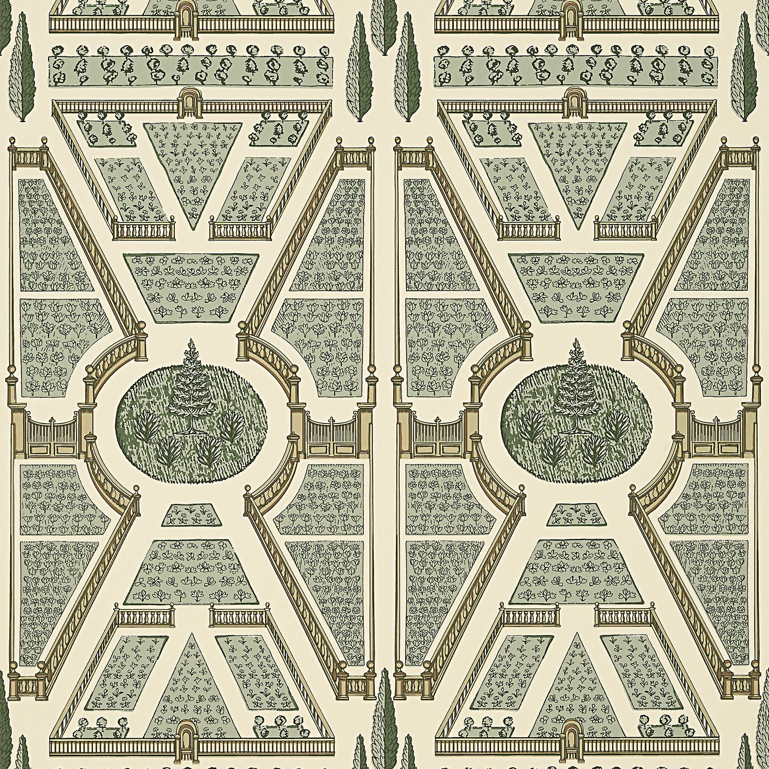 Aerial Garden fabric in sage color - pattern number AT9597 - by Anna French in the Savoy collection