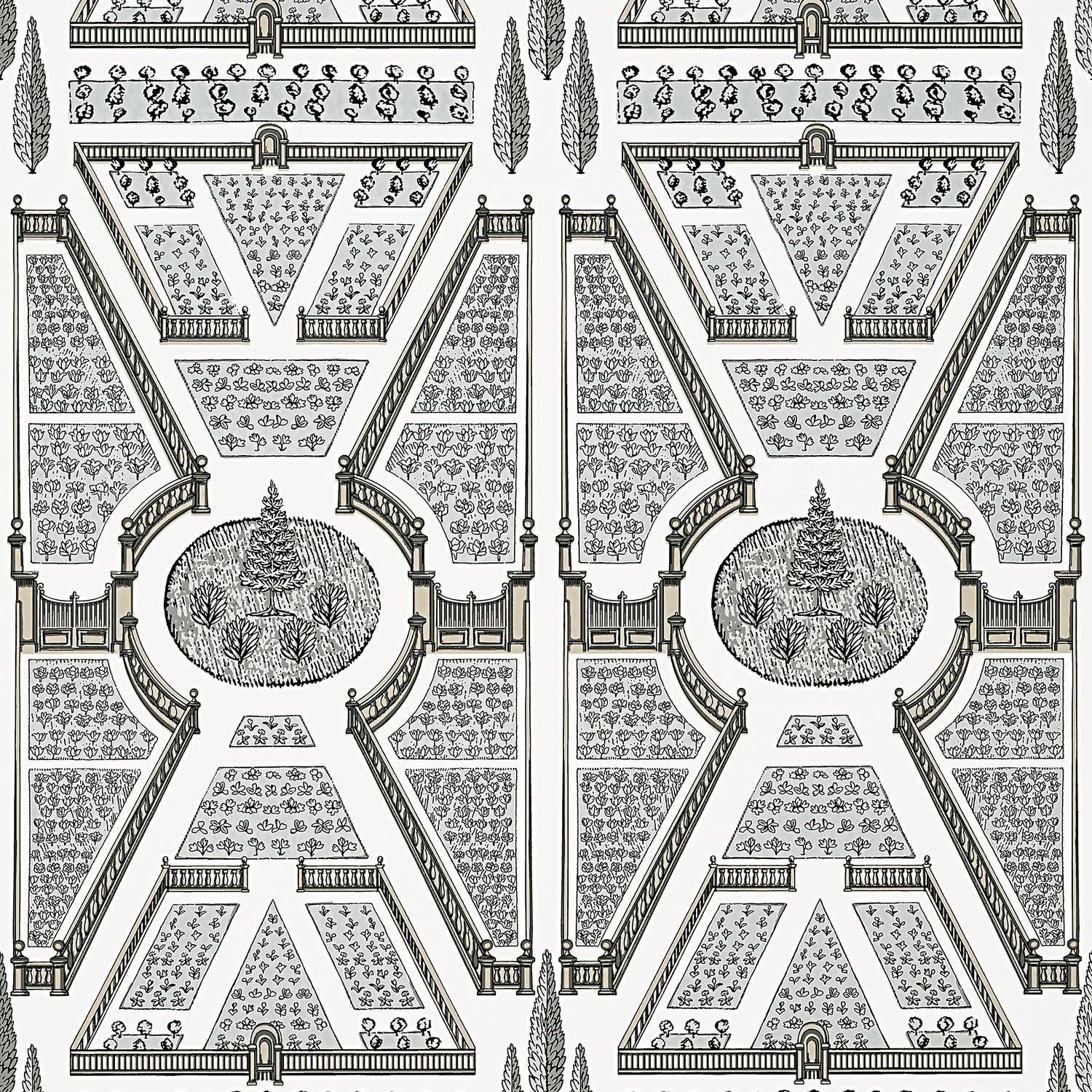 Aerial Garden fabric in neutral color - pattern number AT9598 - by Anna French in the Savoy collection