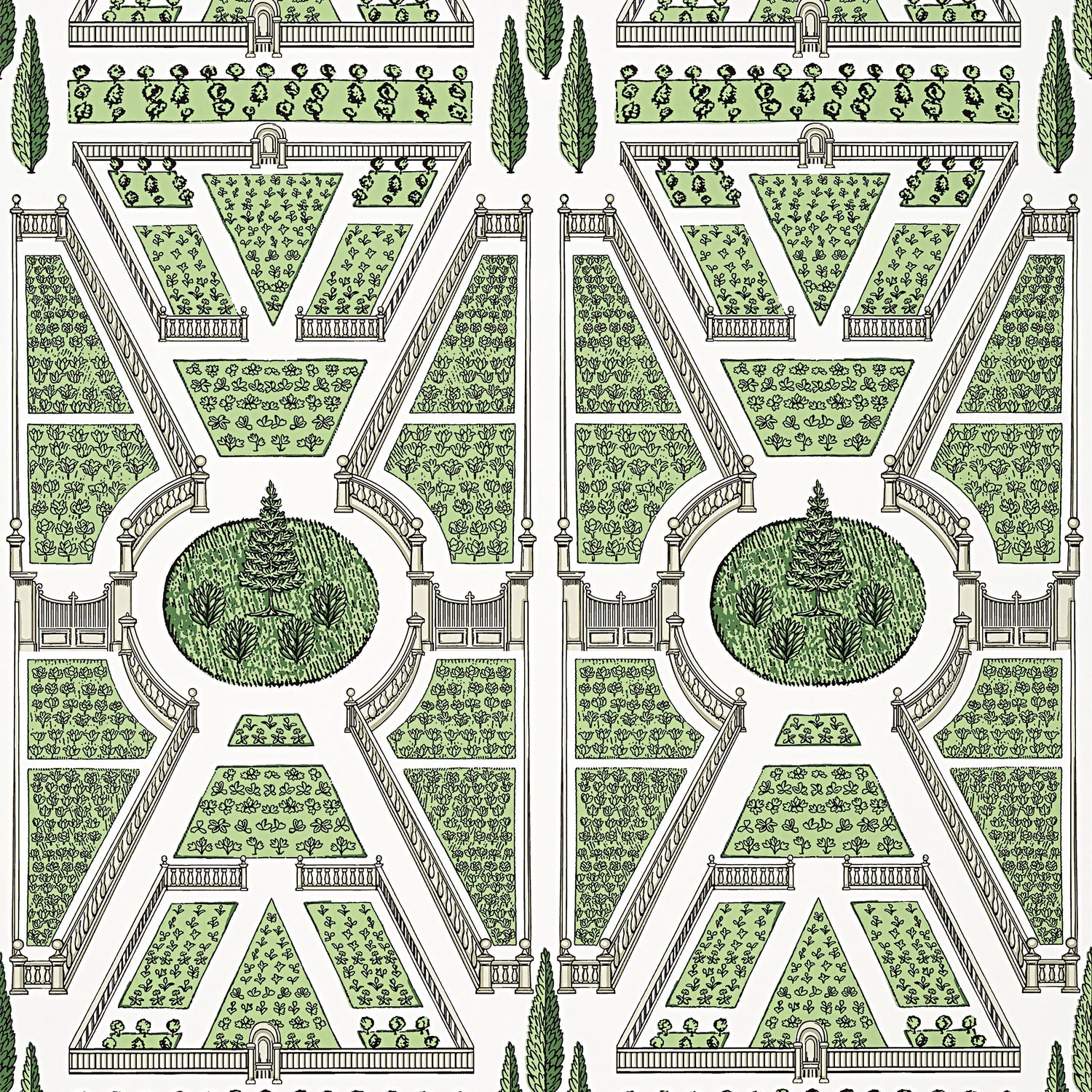 Aerial Garden fabric in green color - pattern number AT9599 - by Anna French in the Savoy collection
