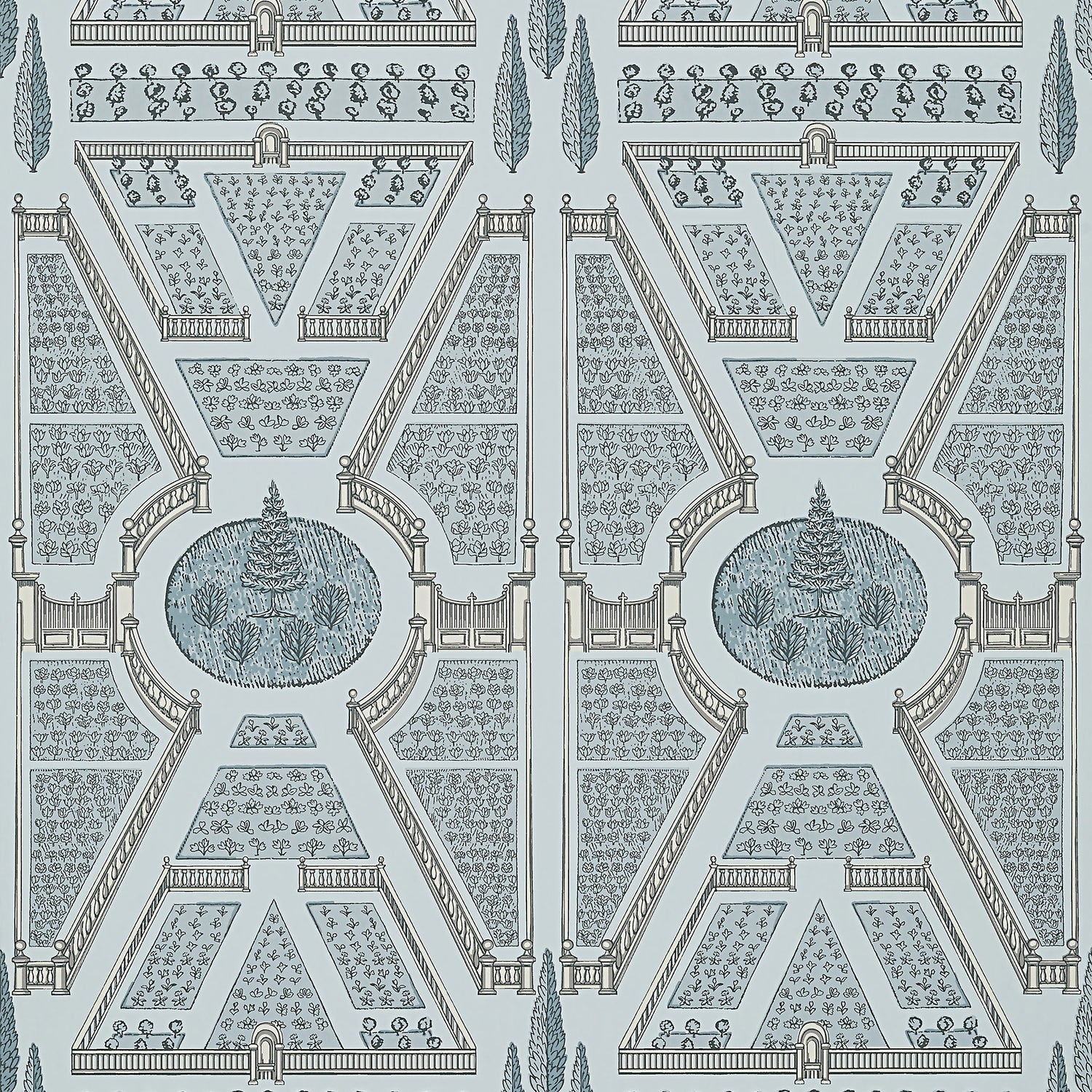 Aerial Garden fabric in spa blue color - pattern number AT9601 - by Anna French in the Savoy collection