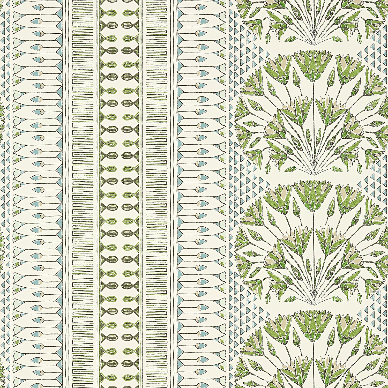 Cairo fabric in green and white color - pattern number AT9623 - by Anna French in the Savoy collection