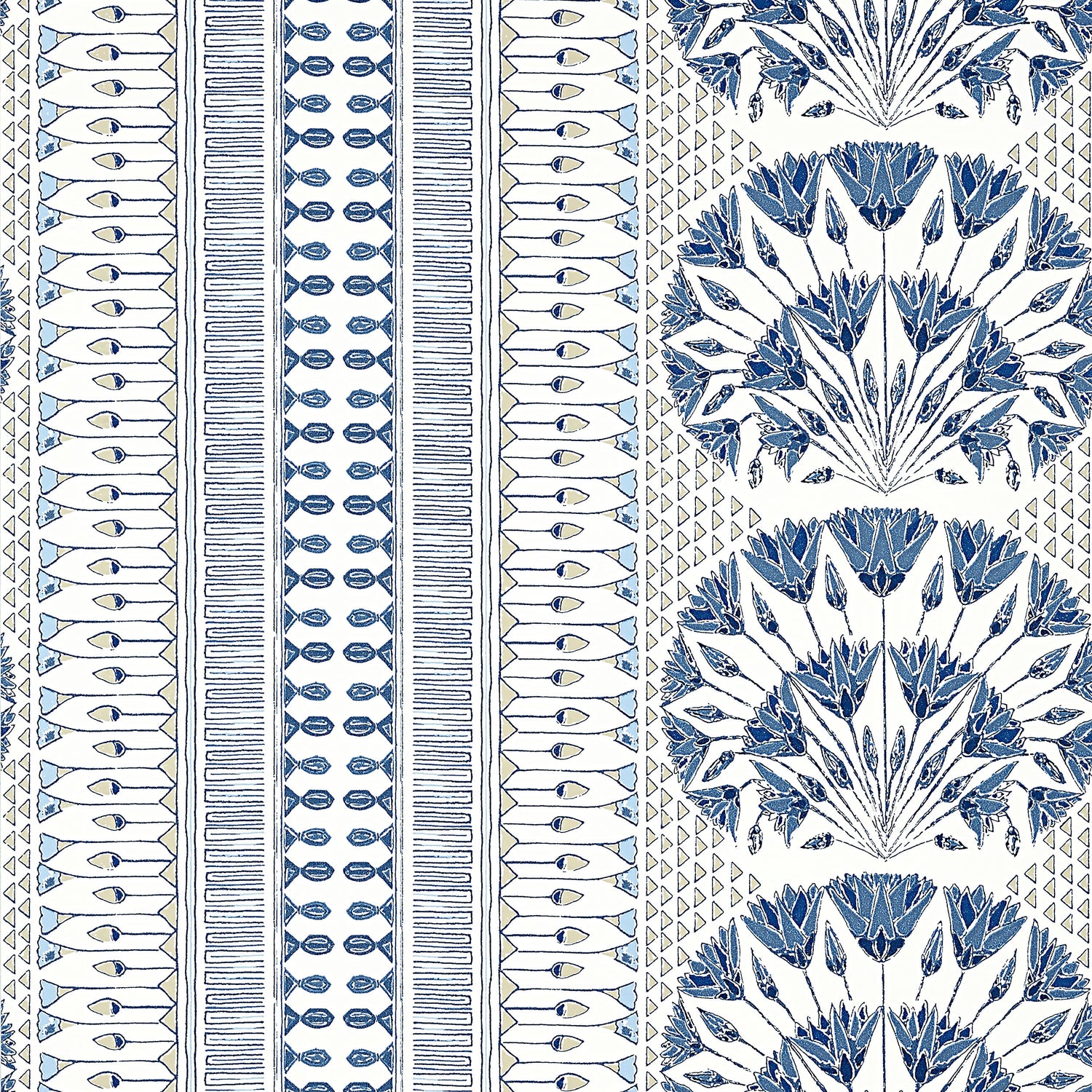 Cairo fabric in blue and white color - pattern number AT9624 - by Anna French in the Savoy collection