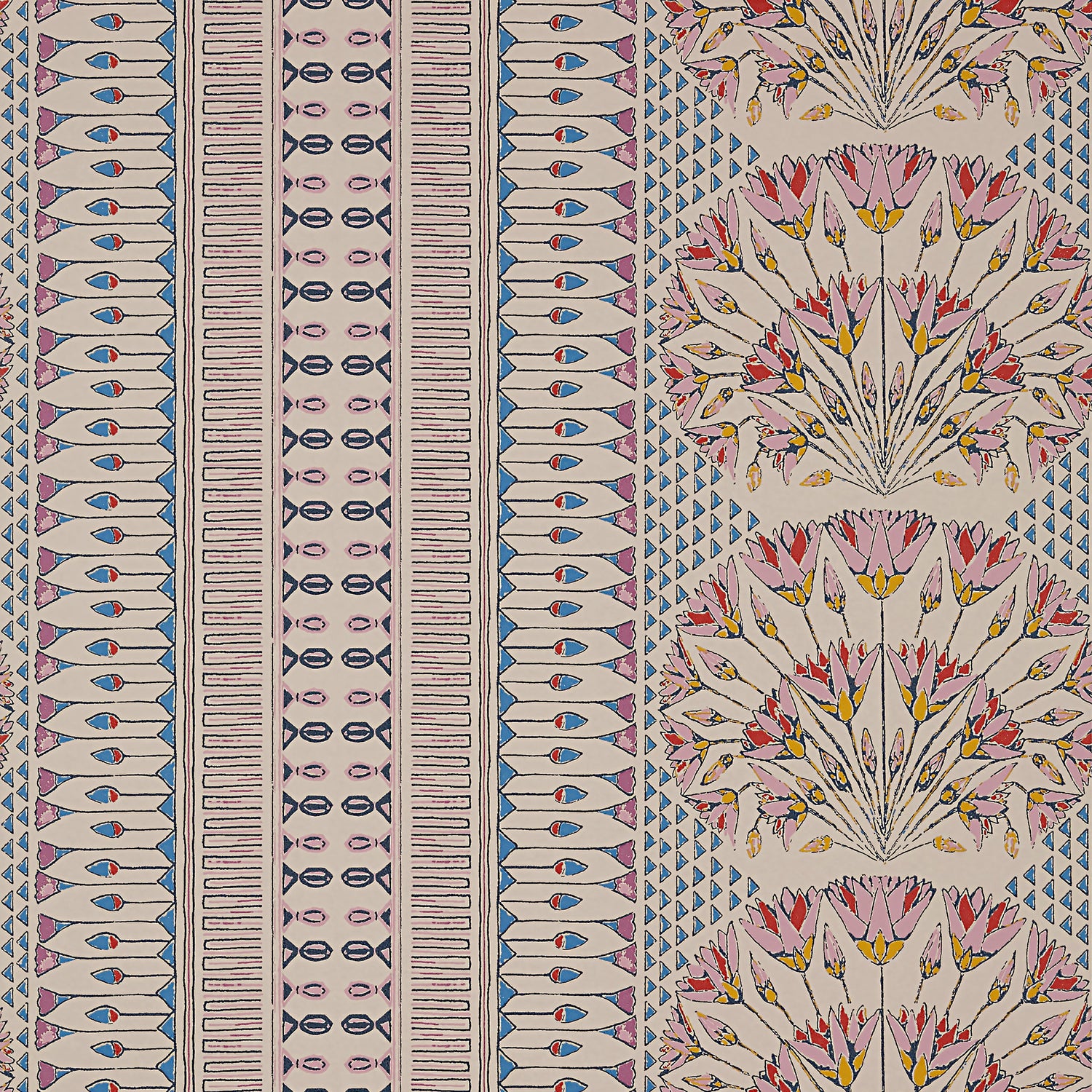 Cairo fabric in pink and coral color - pattern number AT9625 - by Anna French in the Savoy collection