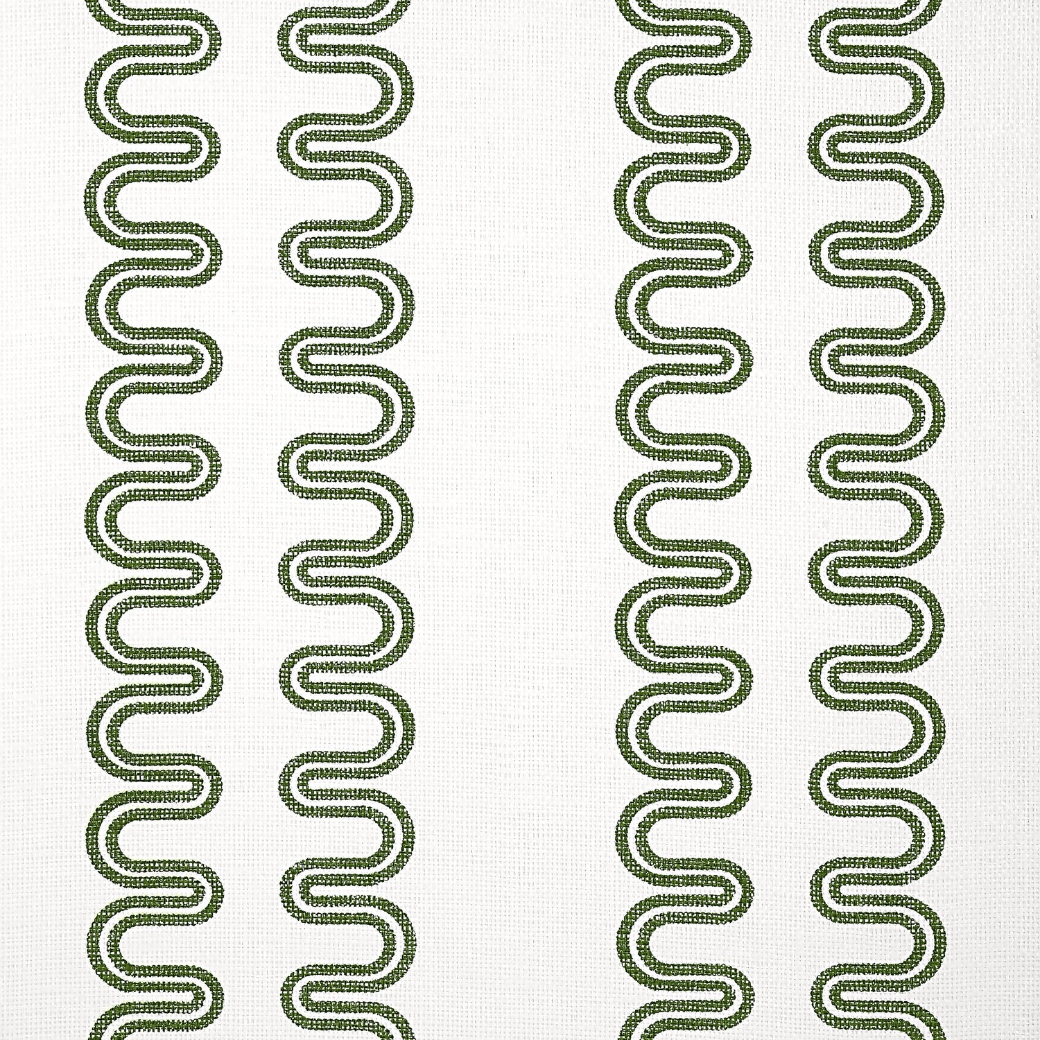 Herriot Way fabric in green on white color - pattern number AT9635 - by Anna French in the Savoy collection