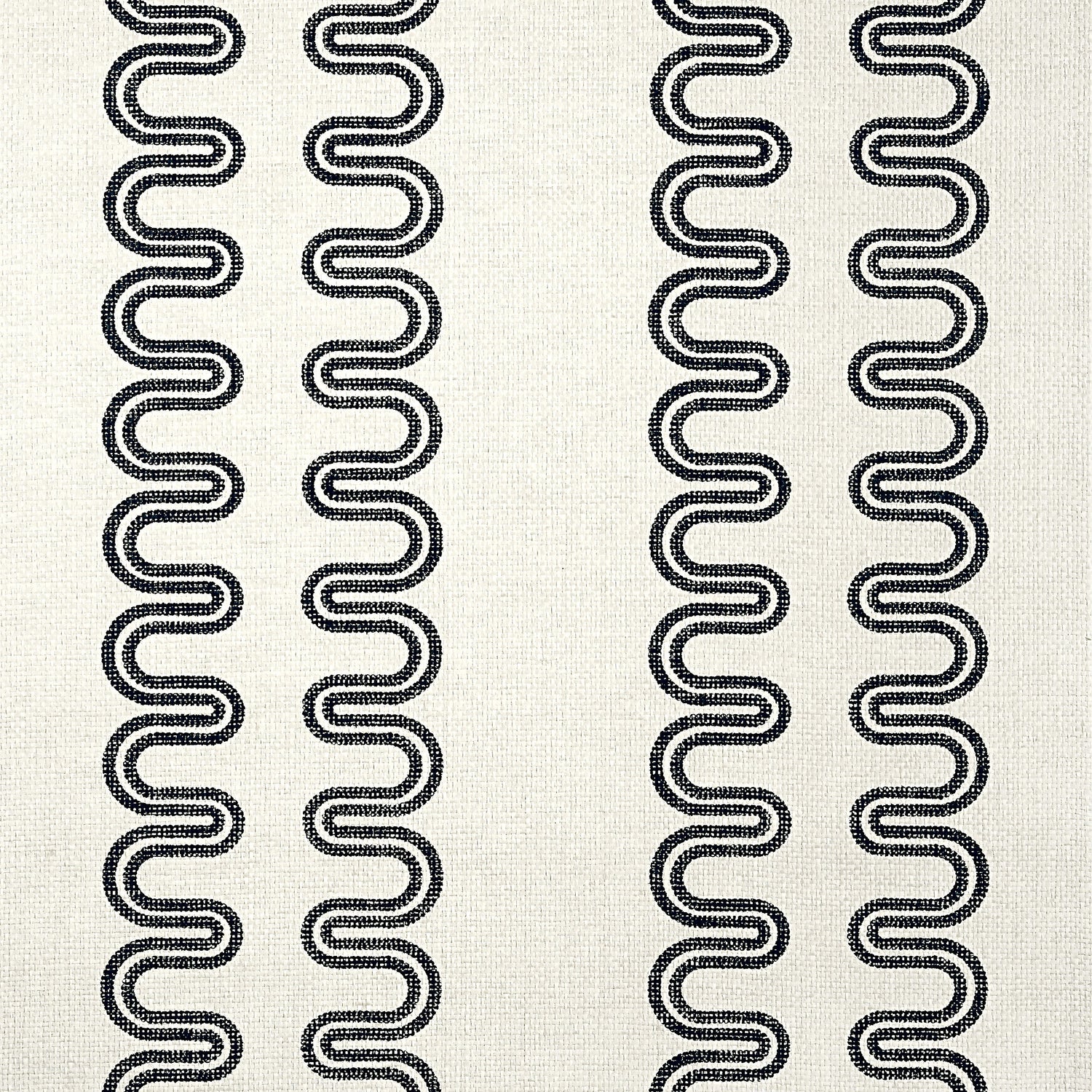 Herriot Way fabric in black on flax color - pattern number AT9637 - by Anna French in the Savoy collection