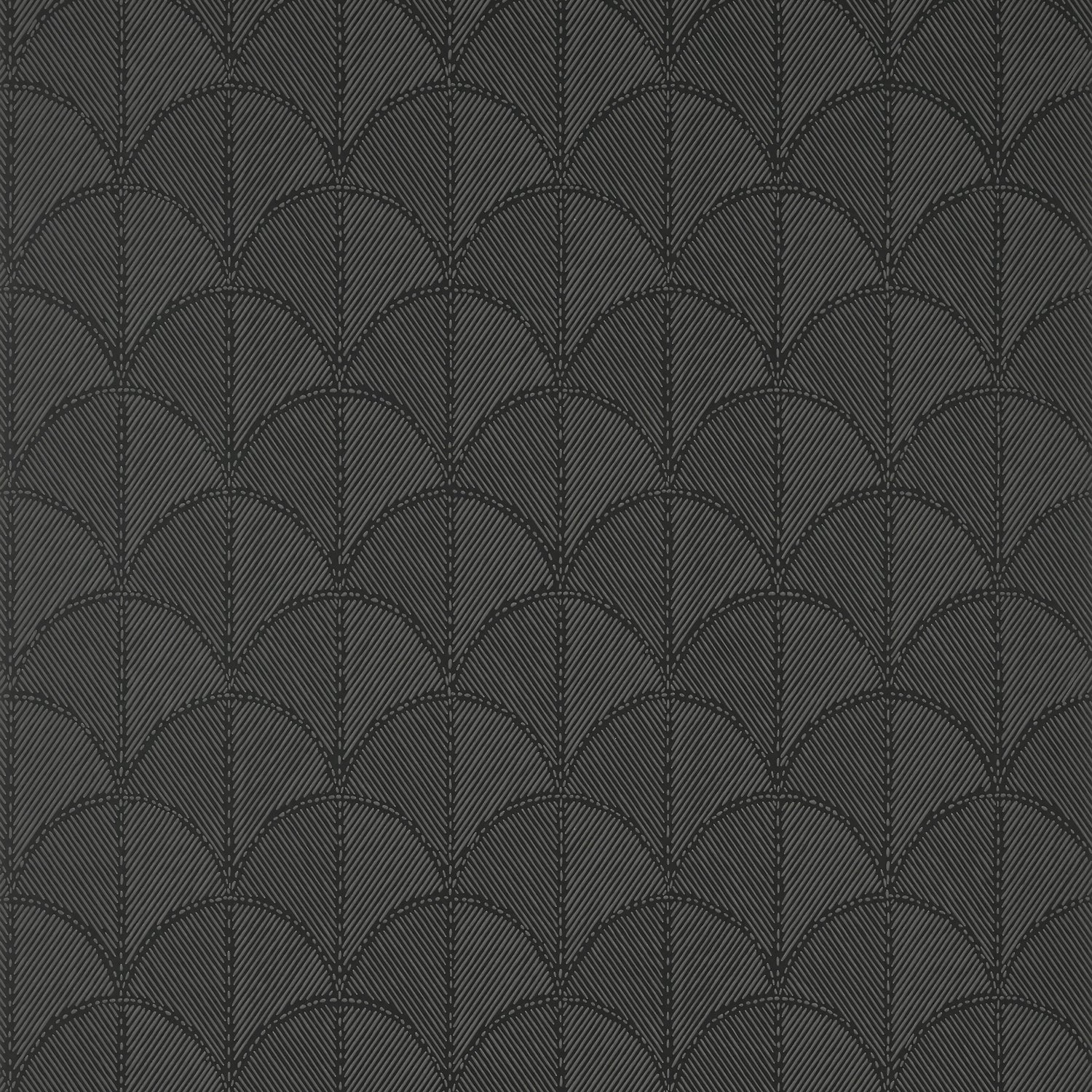 Seton Scallop wallpaper in black color - pattern number AT9690 - by Anna French in the Savoy collection