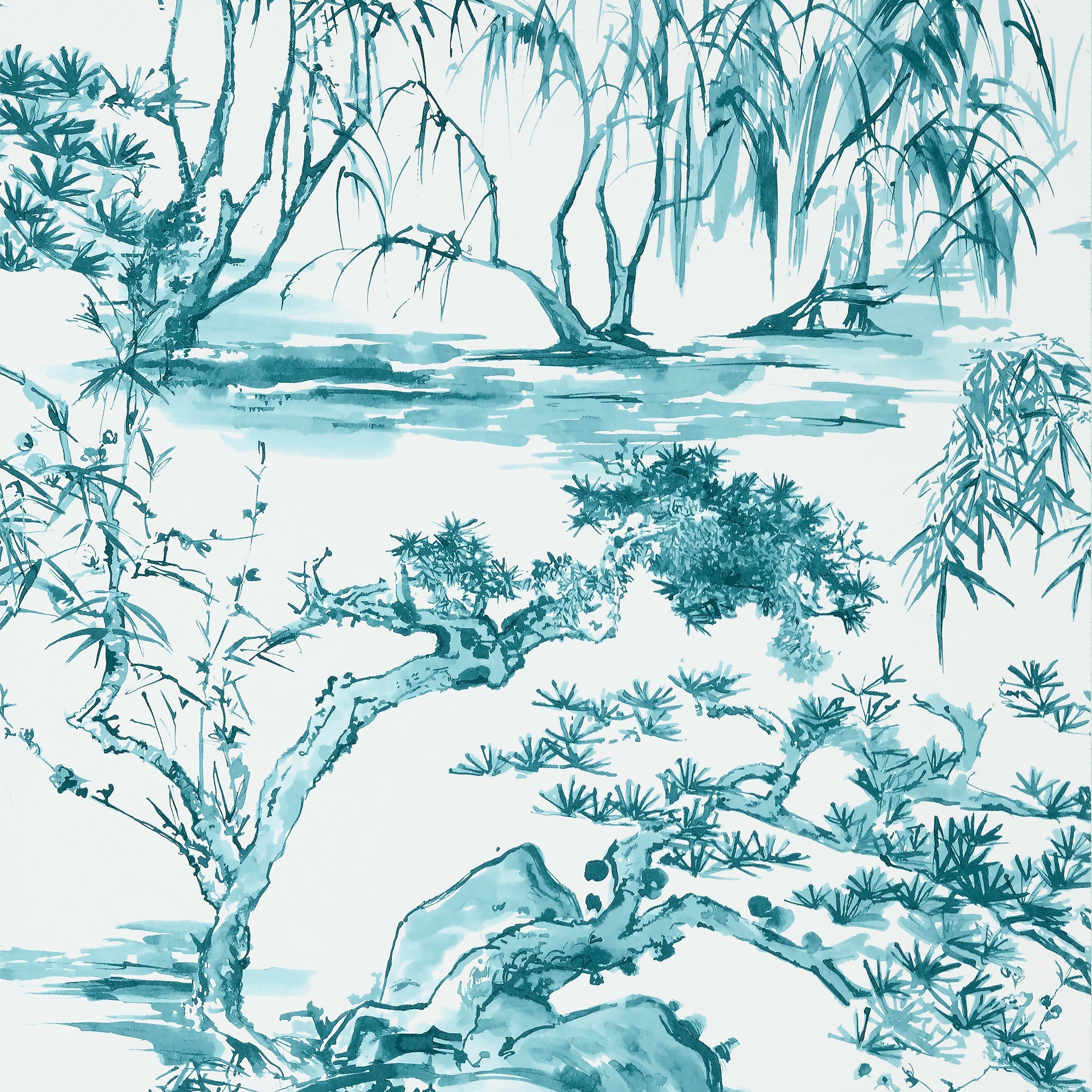 Kyoto fabric in robins egg color - pattern number AT9827 - by Anna French in the Nara collection