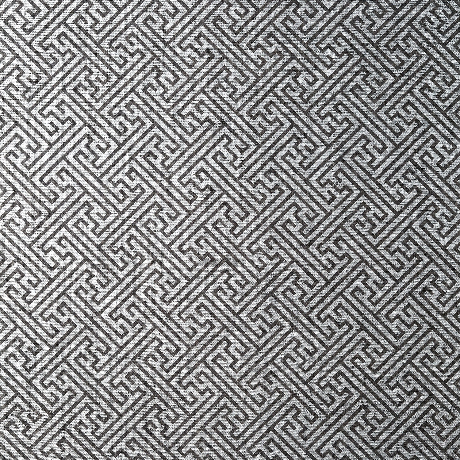 Charlotte Raffia fabric in black and metallic silver color - pattern number AT9842 - by Anna French in the Nara collection