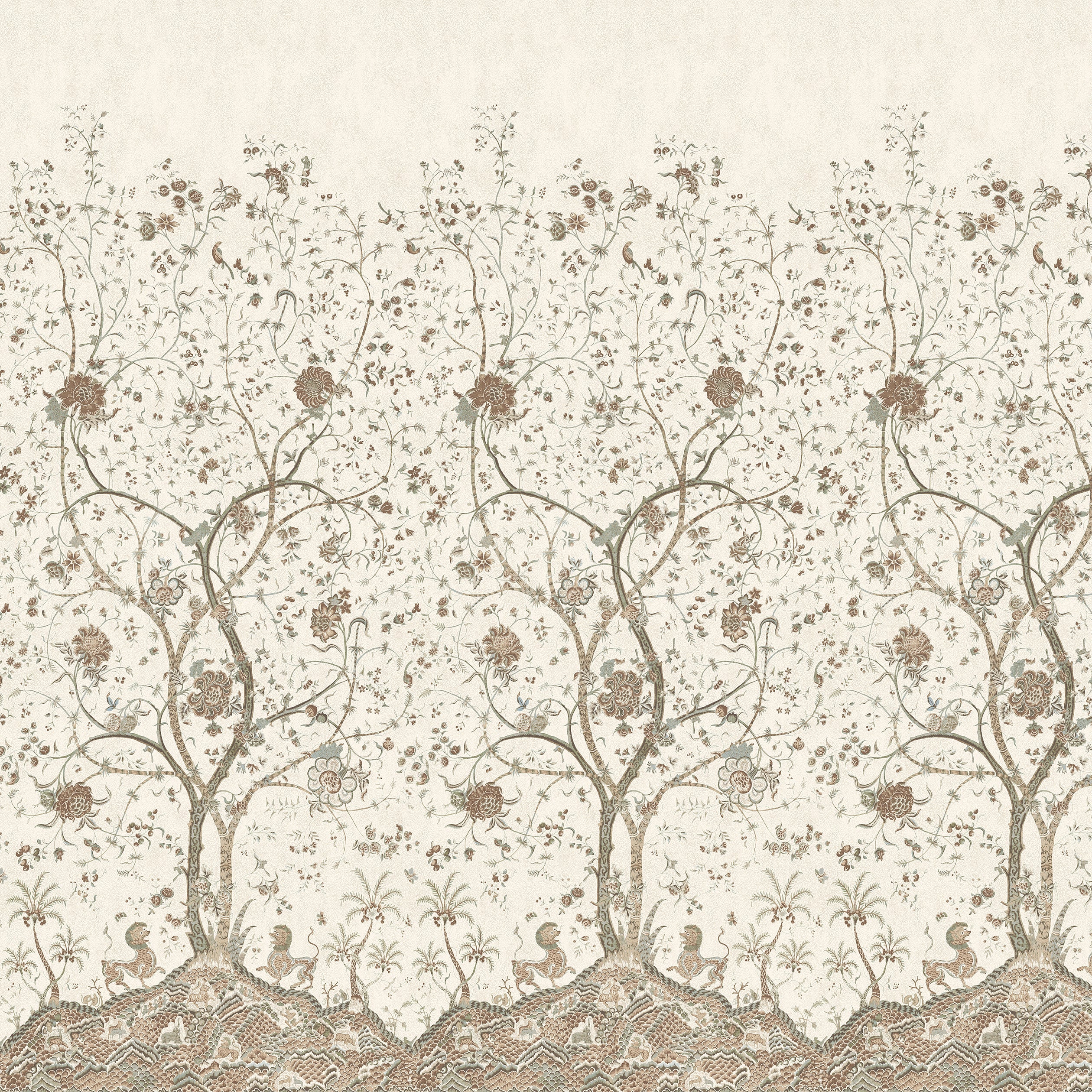 La Bourdonnais 1 Panel Mural in blue color - pattern number ATM10775 - by Thibaut in the Clermont collection