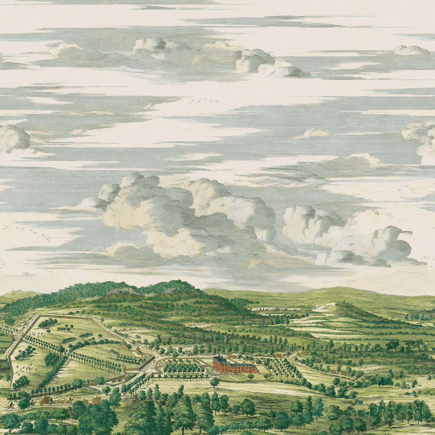Whitcombe Park mural in natural color - pattern number ATM57888 - by Anna French in the Bristol collection