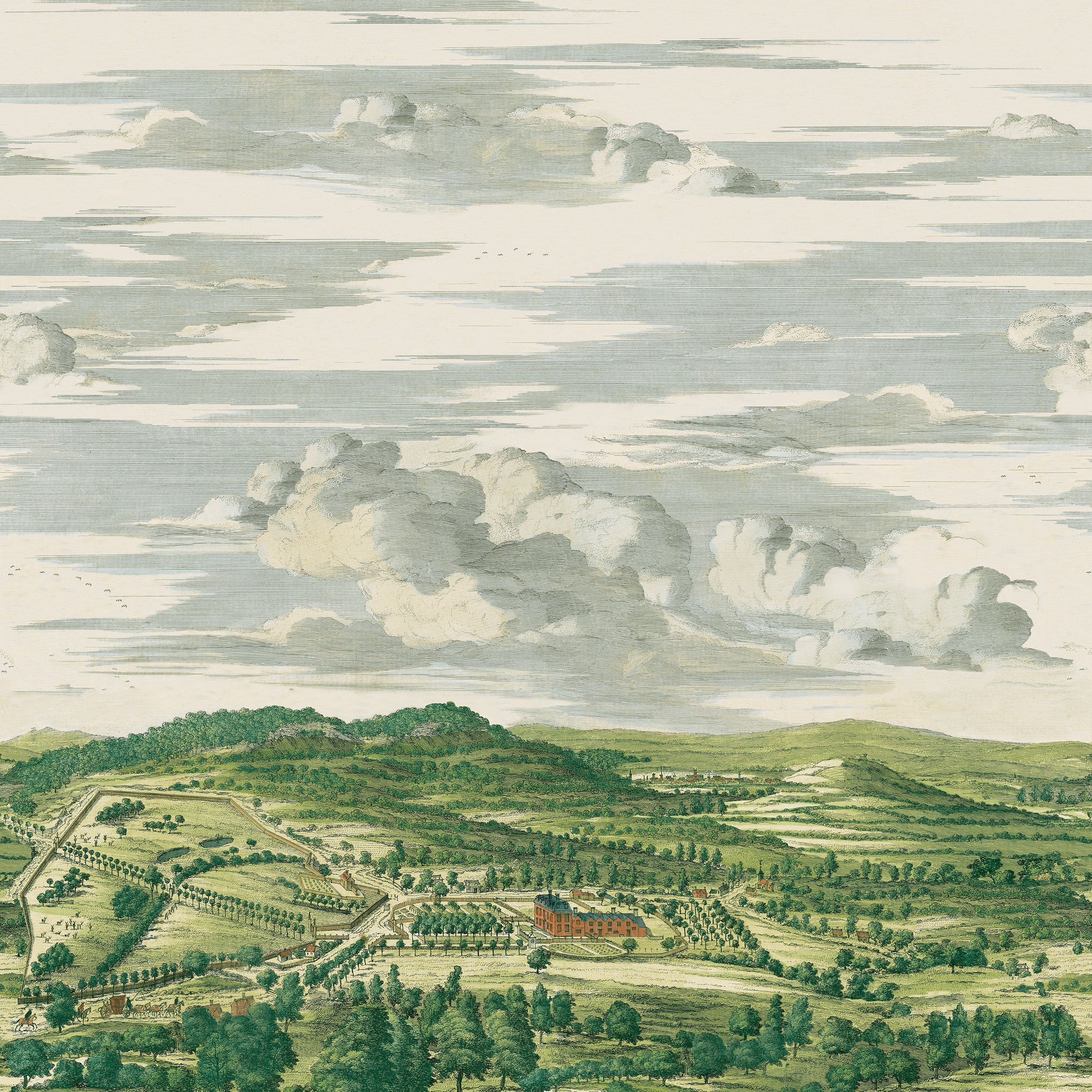 Whitcombe Park mural in natural color - pattern number ATM57888 - by Anna French in the Bristol collection