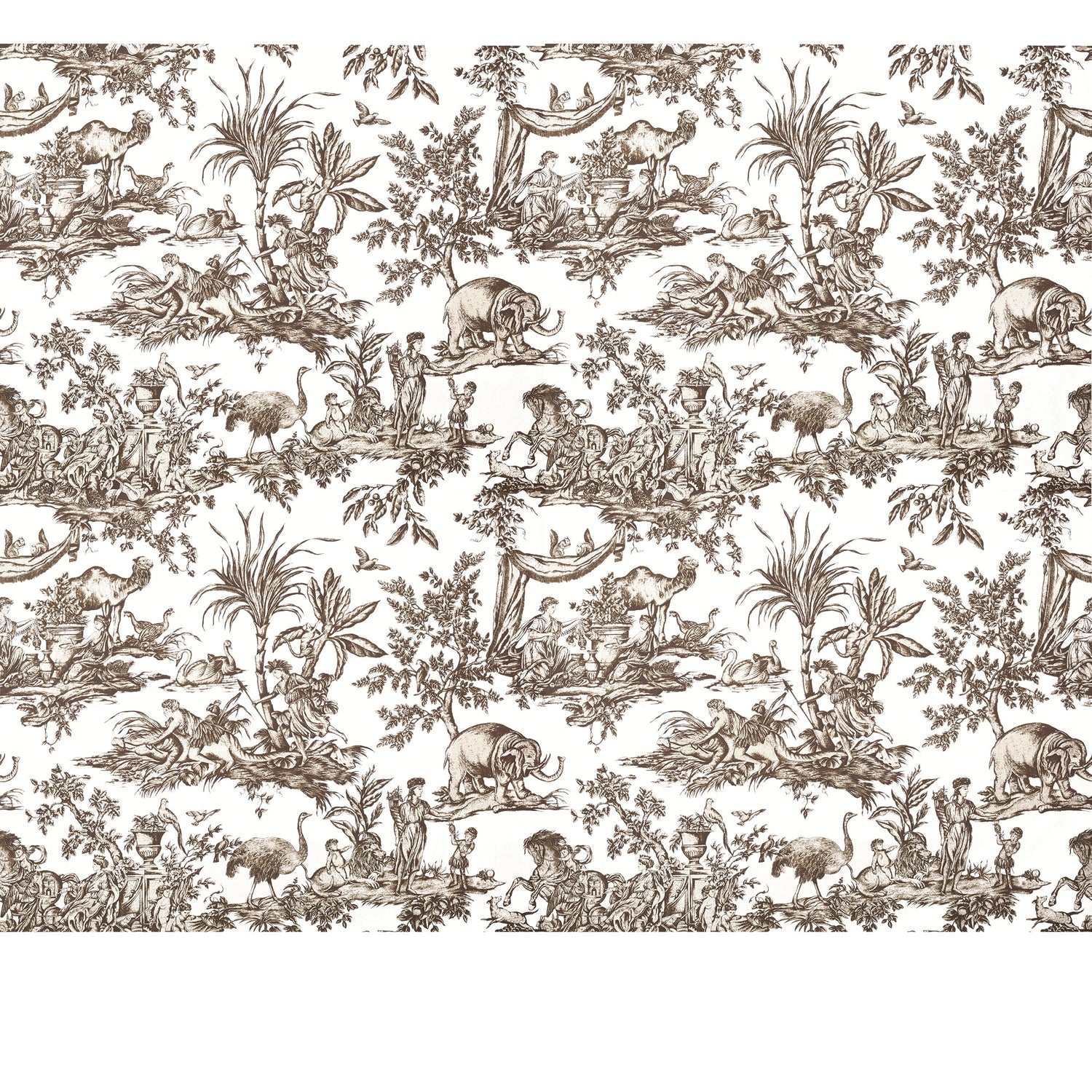 Antilles Toile wallpaper in brown color - pattern number ATWW15169 - by Anna French in the Antilles collection