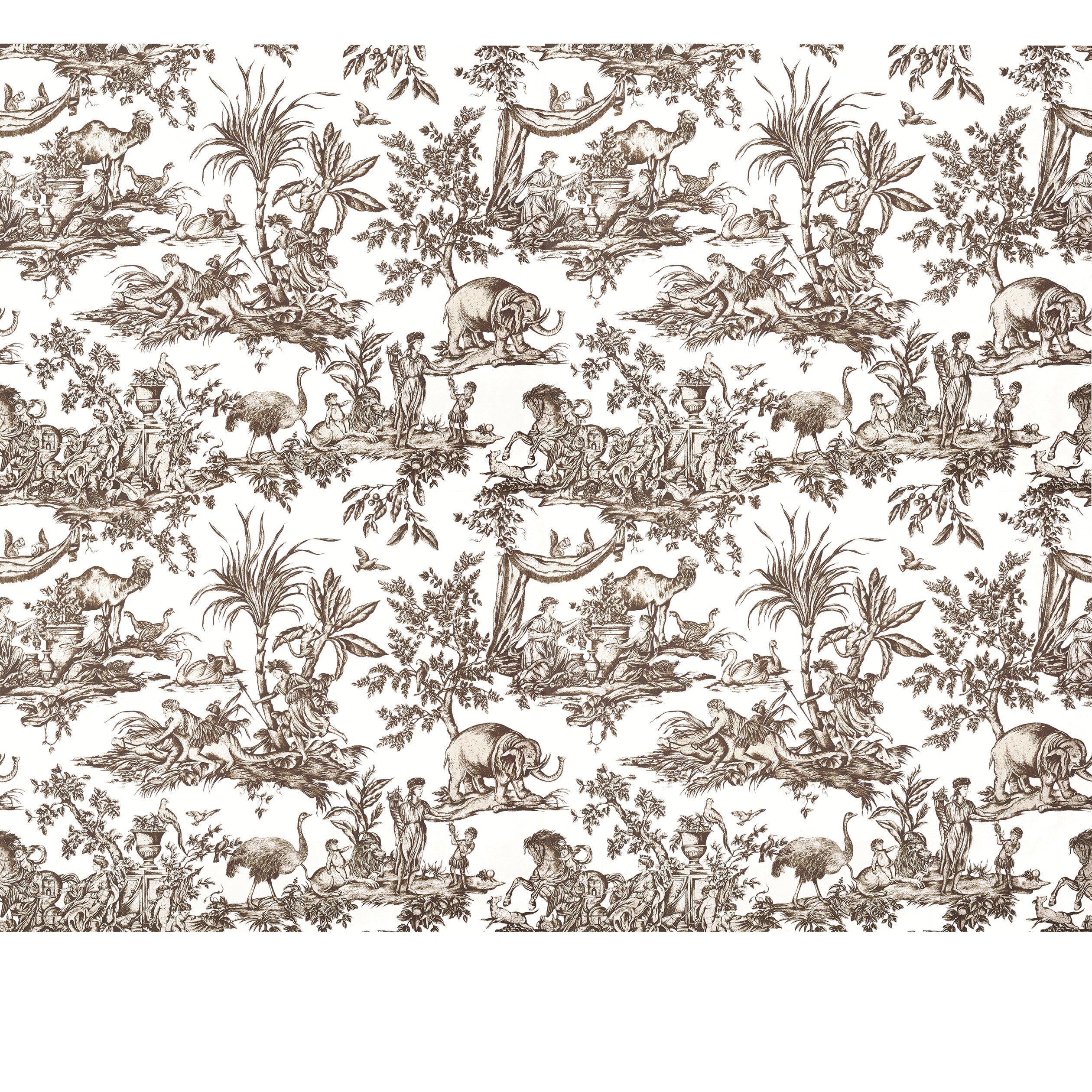 Antilles Toile wallpaper in brown color - pattern number ATWW15169 - by Anna French in the Antilles collection