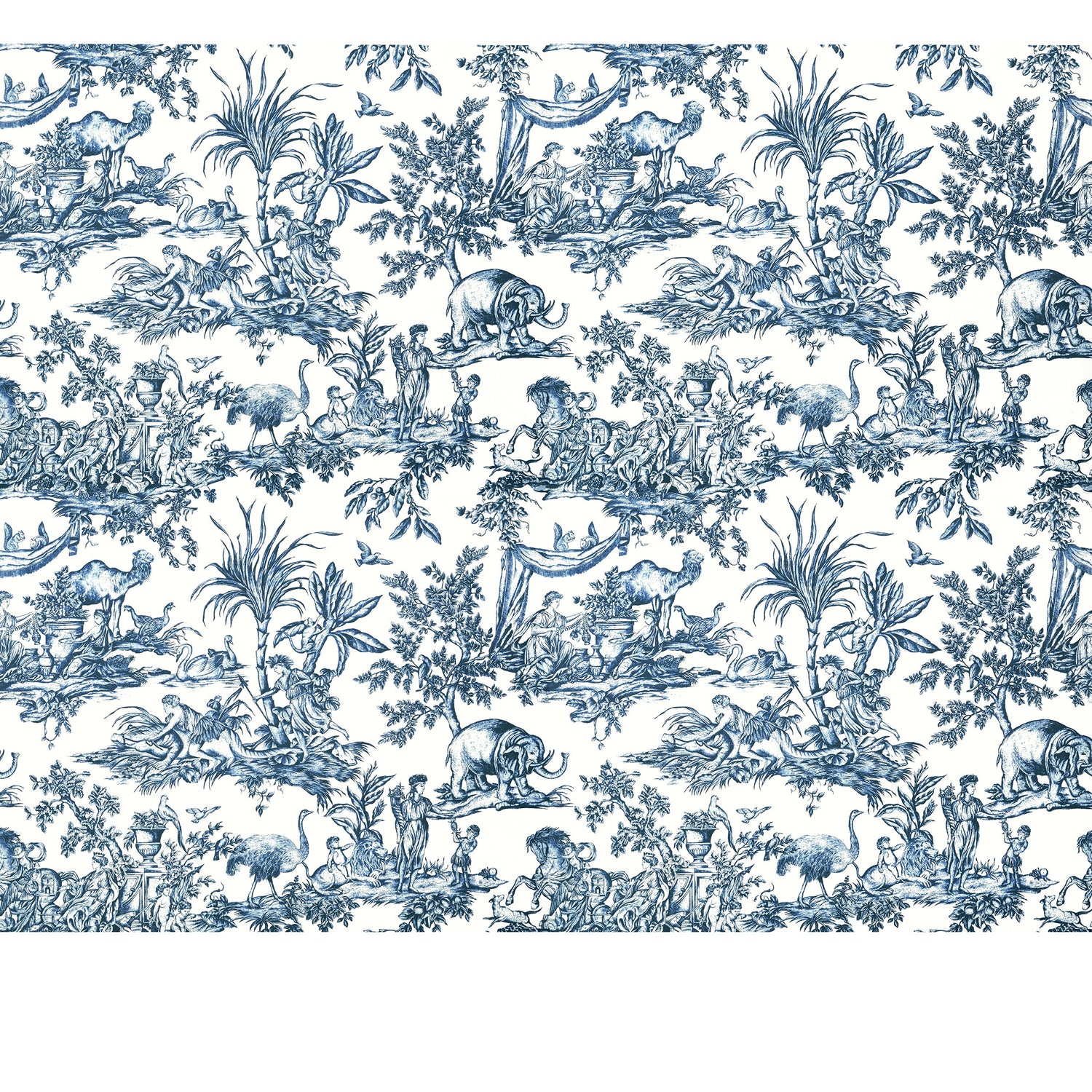Antilles Toile wallpaper in navy color - pattern number ATWW15171 - by Anna French in the Antilles collection