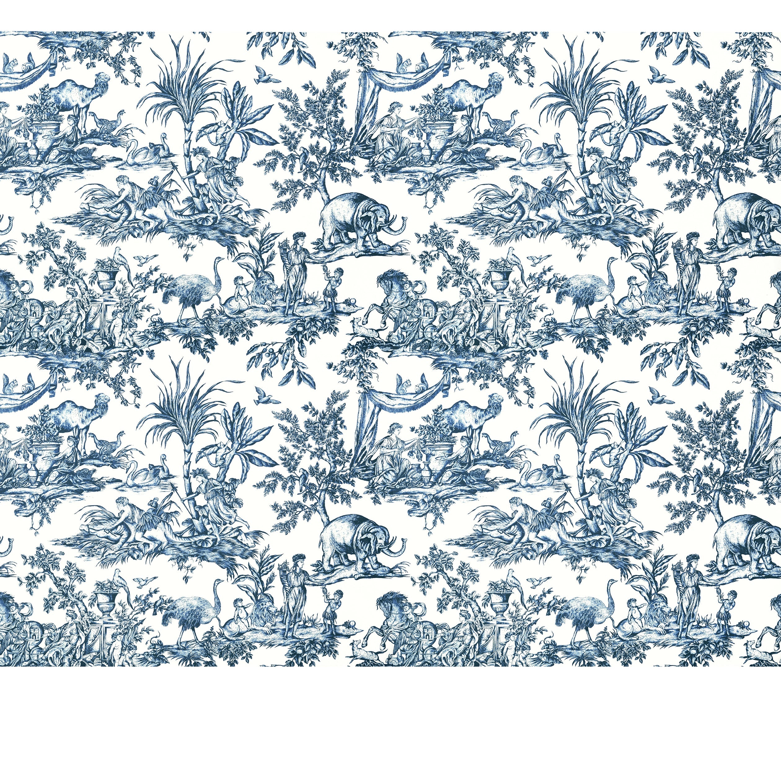 Antilles Toile wallpaper in navy color - pattern number ATWW15171 - by Anna French in the Antilles collection