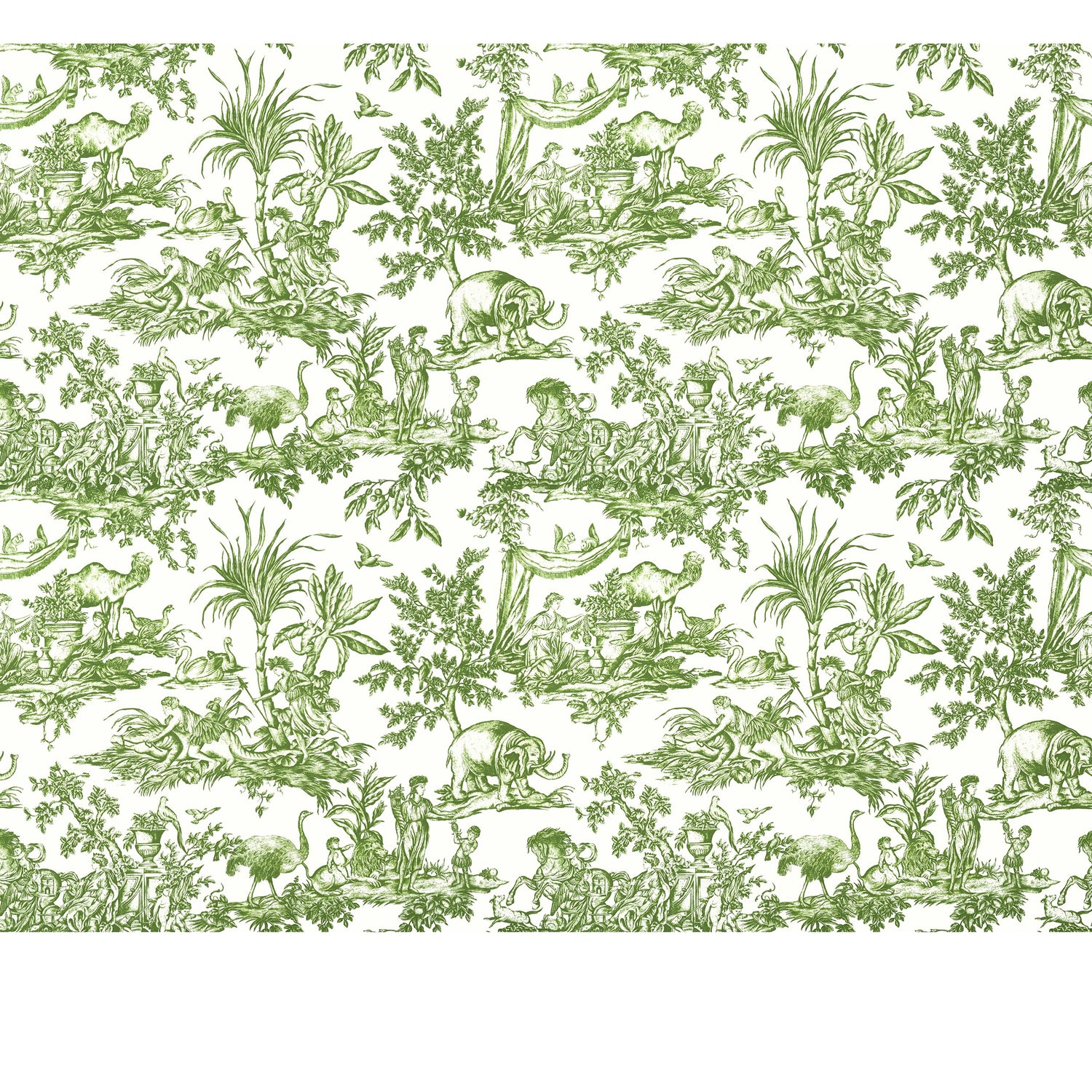 Antilles Toile wallpaper in green color - pattern number ATWW15172 - by Anna French in the Antilles collection
