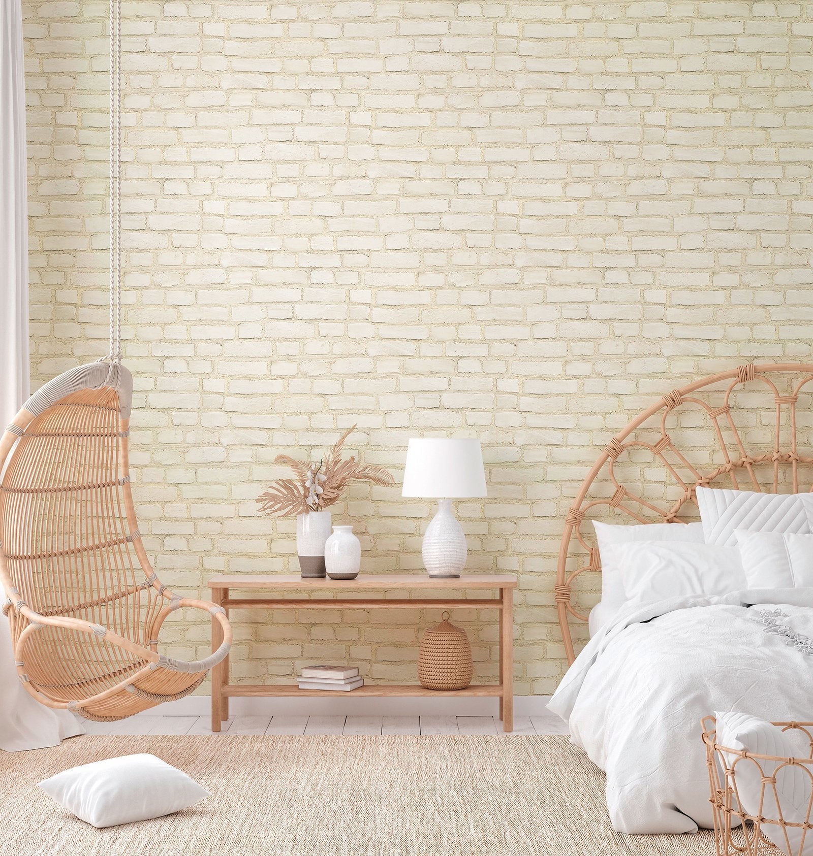 Coastal Brick Effect Motif wallpaper in beige color - pattern number BB51102 - by Galerie in the The Bricks And More collection