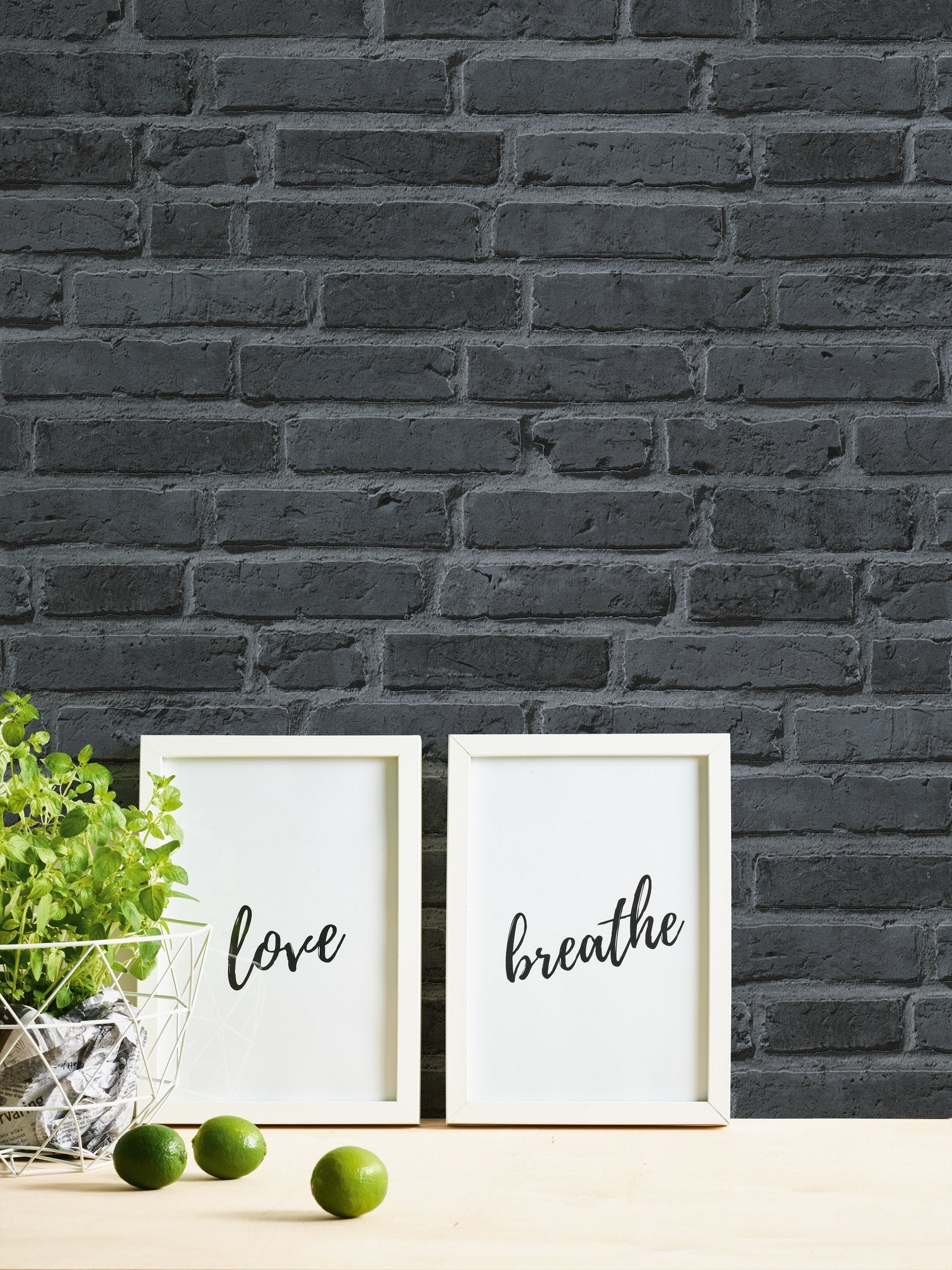 Brickshire Residents Motif wallpaper in silver grey color - pattern number BB51103 - by Galerie in the The Bricks And More collection