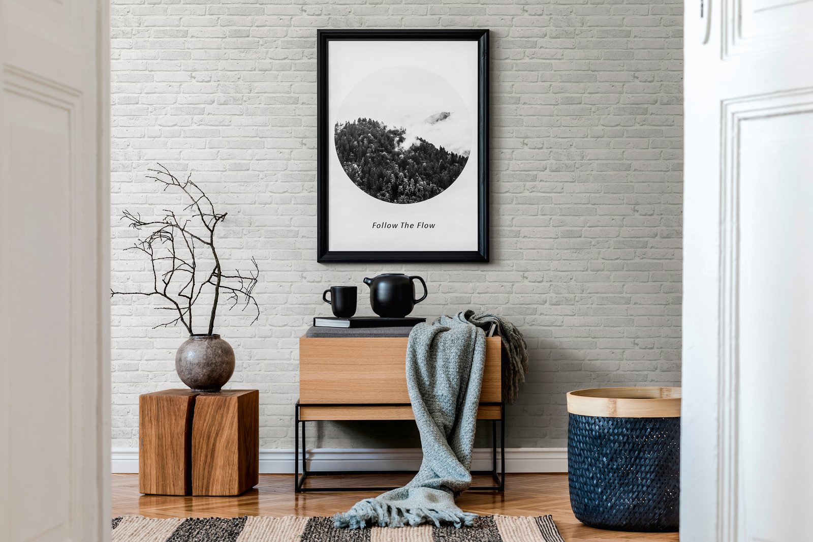 Brickshire Residents Motif wallpaper in silver grey color - pattern number BB51104 - by Galerie in the The Bricks And More collection