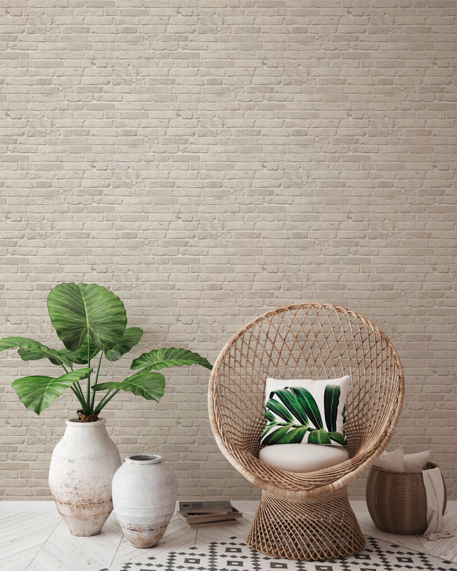Weathered Walls Motif wallpaper in beige color - pattern number BB51105 - by Galerie in the The Bricks And More collection
