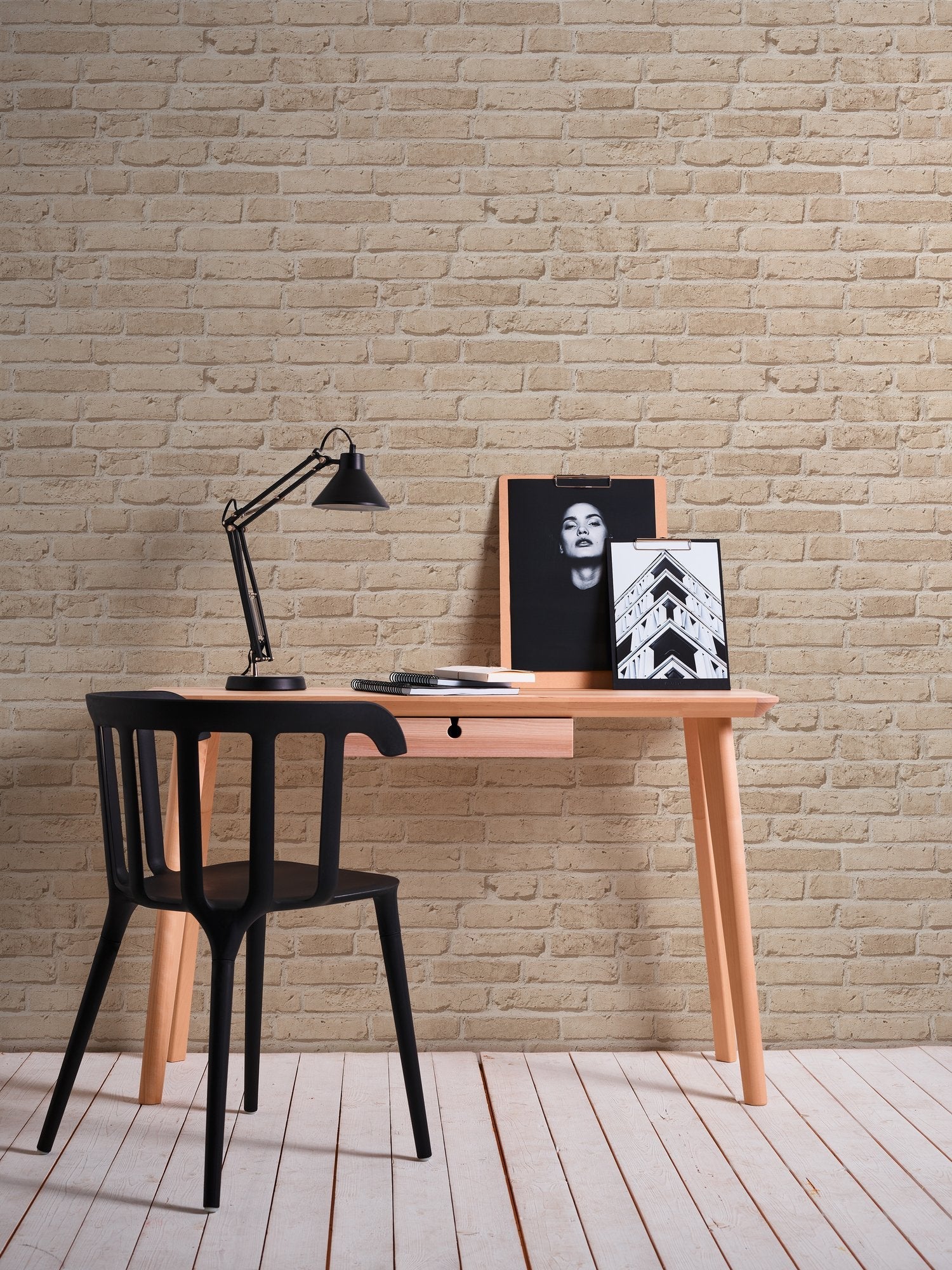 Weathered Walls Motif wallpaper in beige color - pattern number BB51106 - by Galerie in the The Bricks And More collection