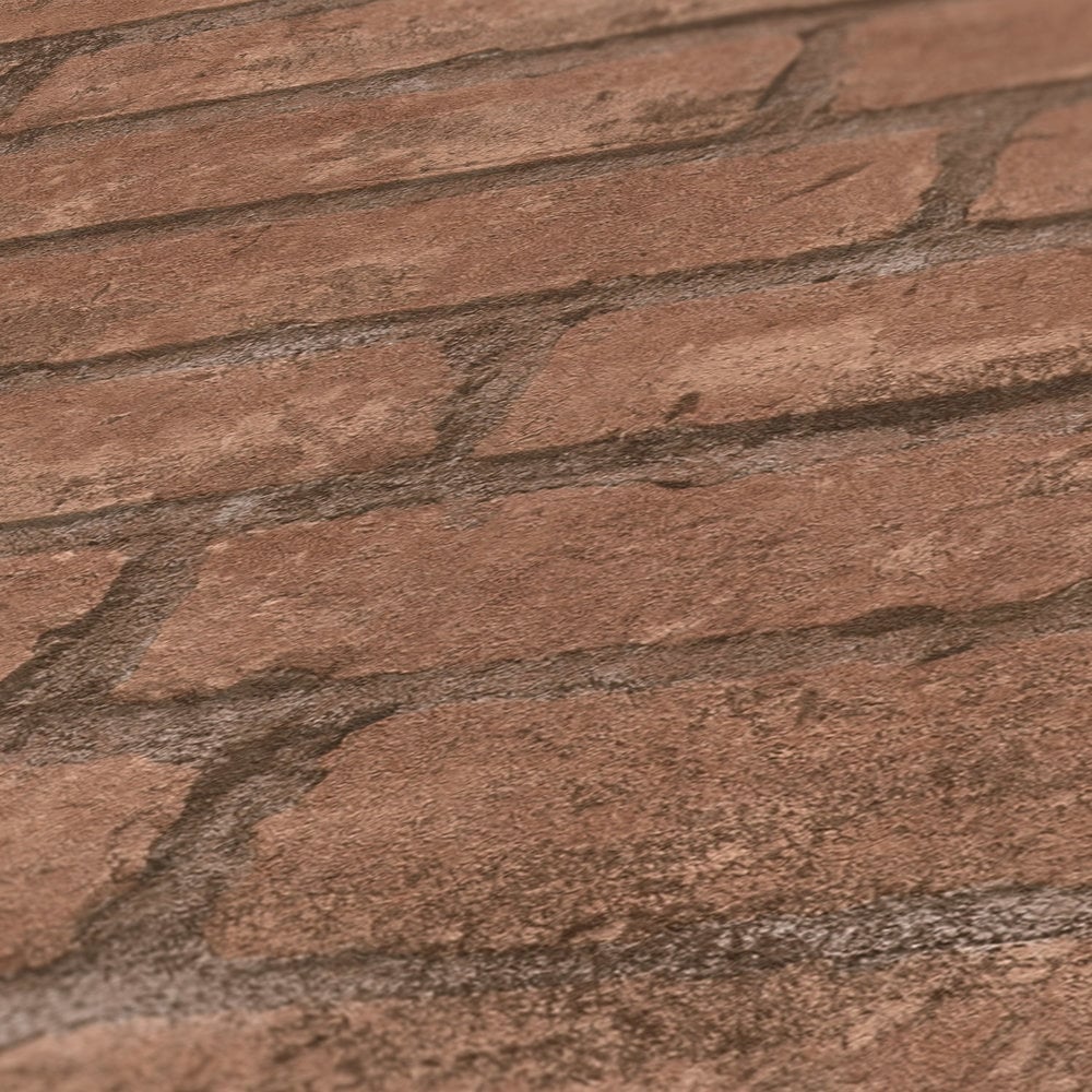 Industrial Chic Motif wallpaper in red color - pattern number BB51107 - by Galerie in the The Bricks And More collection