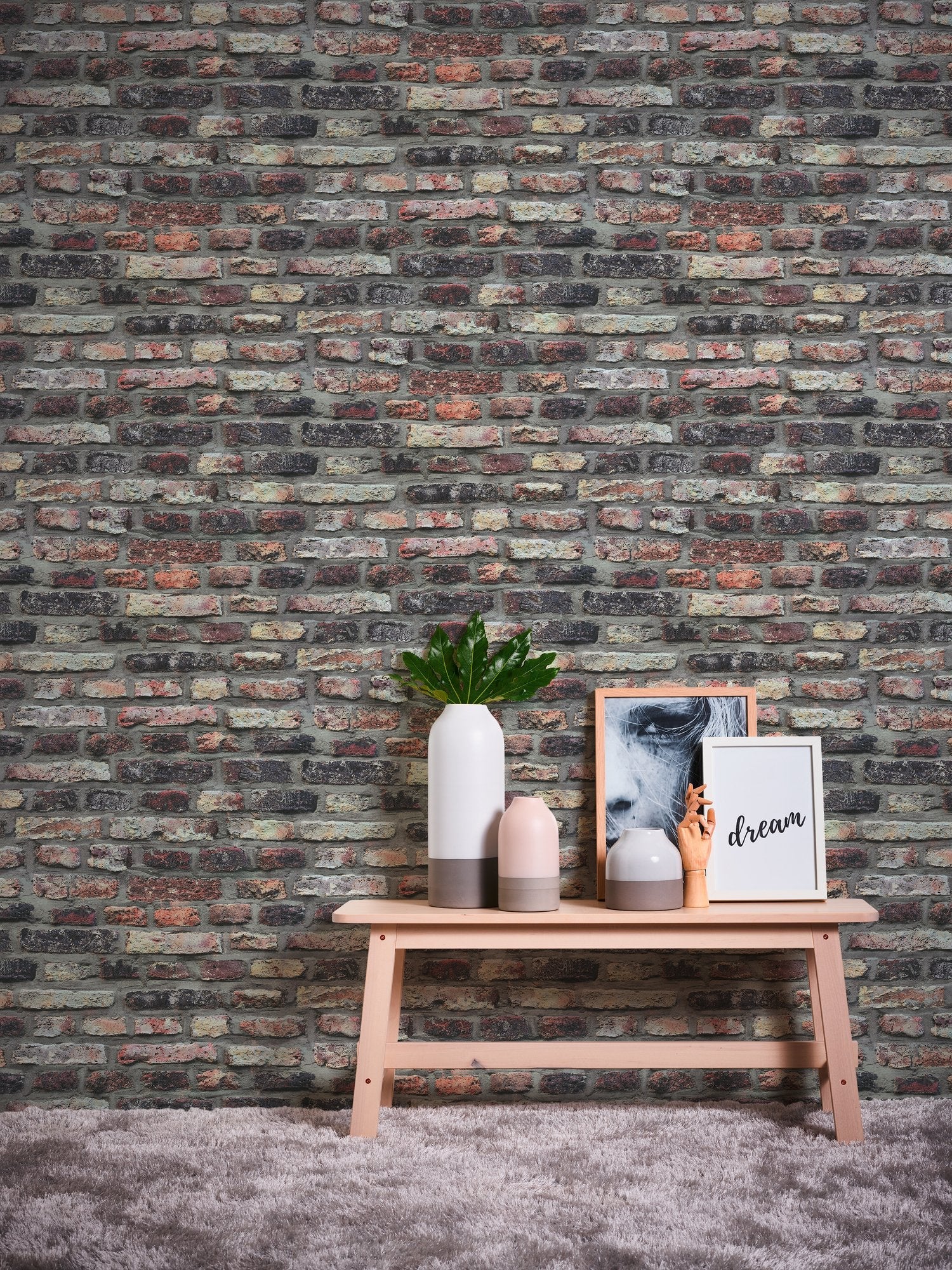 Brickshire Residents Motif wallpaper in multi-coloured color - pattern number BB51113 - by Galerie in the The Bricks And More collection
