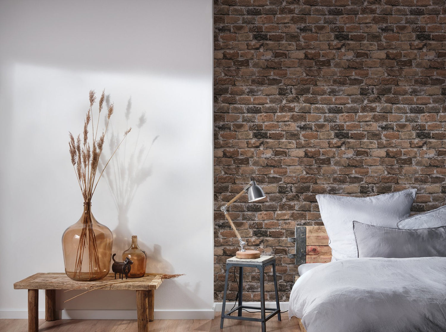 Brickshire Residents Motif wallpaper in bronze brown color - pattern number BB51116 - by Galerie in the The Bricks And More collection
