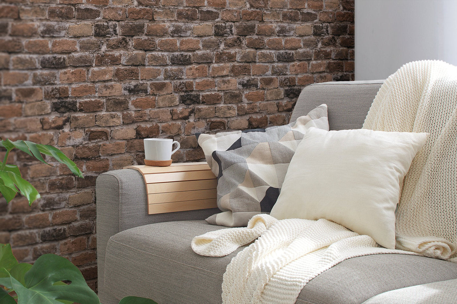 Brickshire Residents Motif wallpaper in bronze brown color - pattern number BB51116 - by Galerie in the The Bricks And More collection