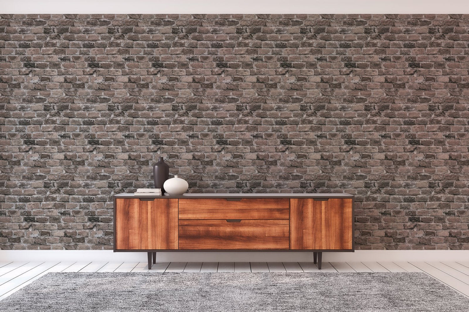 Brickshire Residents Motif wallpaper in bronze brown color - pattern number BB51117 - by Galerie in the The Bricks And More collection
