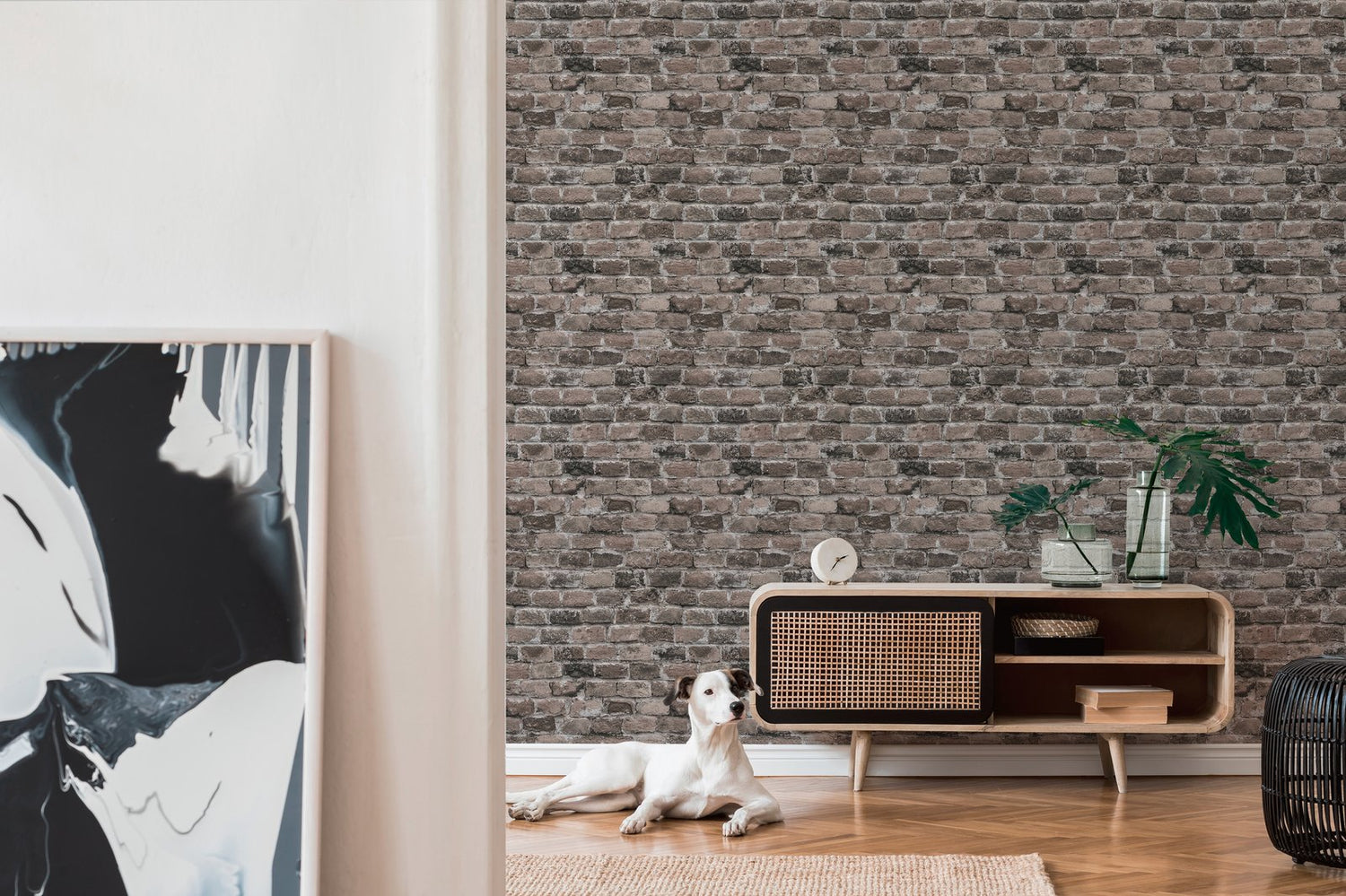 Brickshire Residents Motif wallpaper in bronze brown color - pattern number BB51117 - by Galerie in the The Bricks And More collection